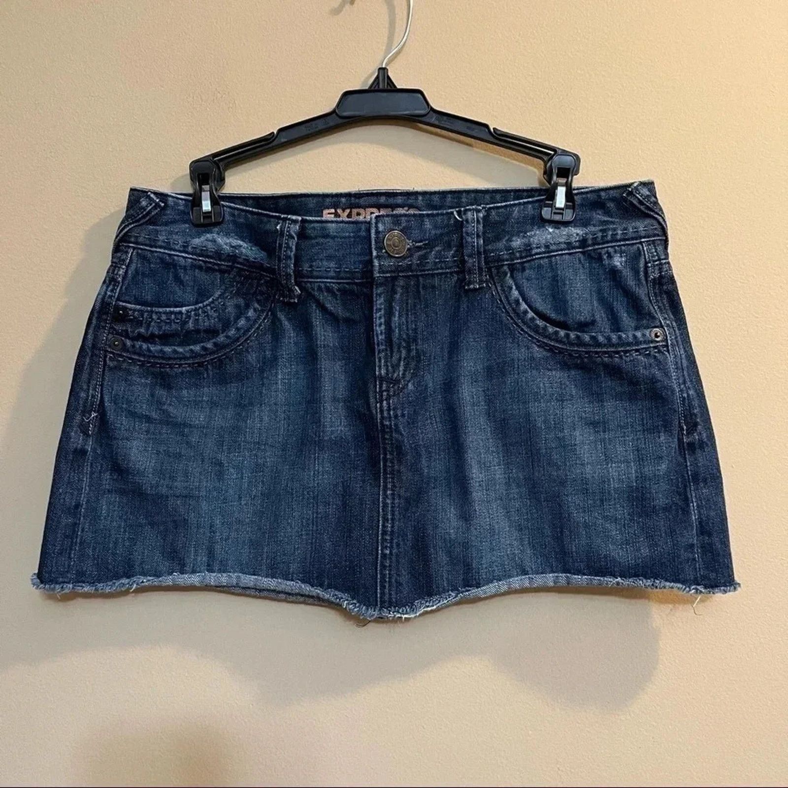 Express Express Vtg y2k Micro Mini Skirt Denim Jean Sz 6 Size 28" / US 6 / IT 42 - 1 Thumbnail