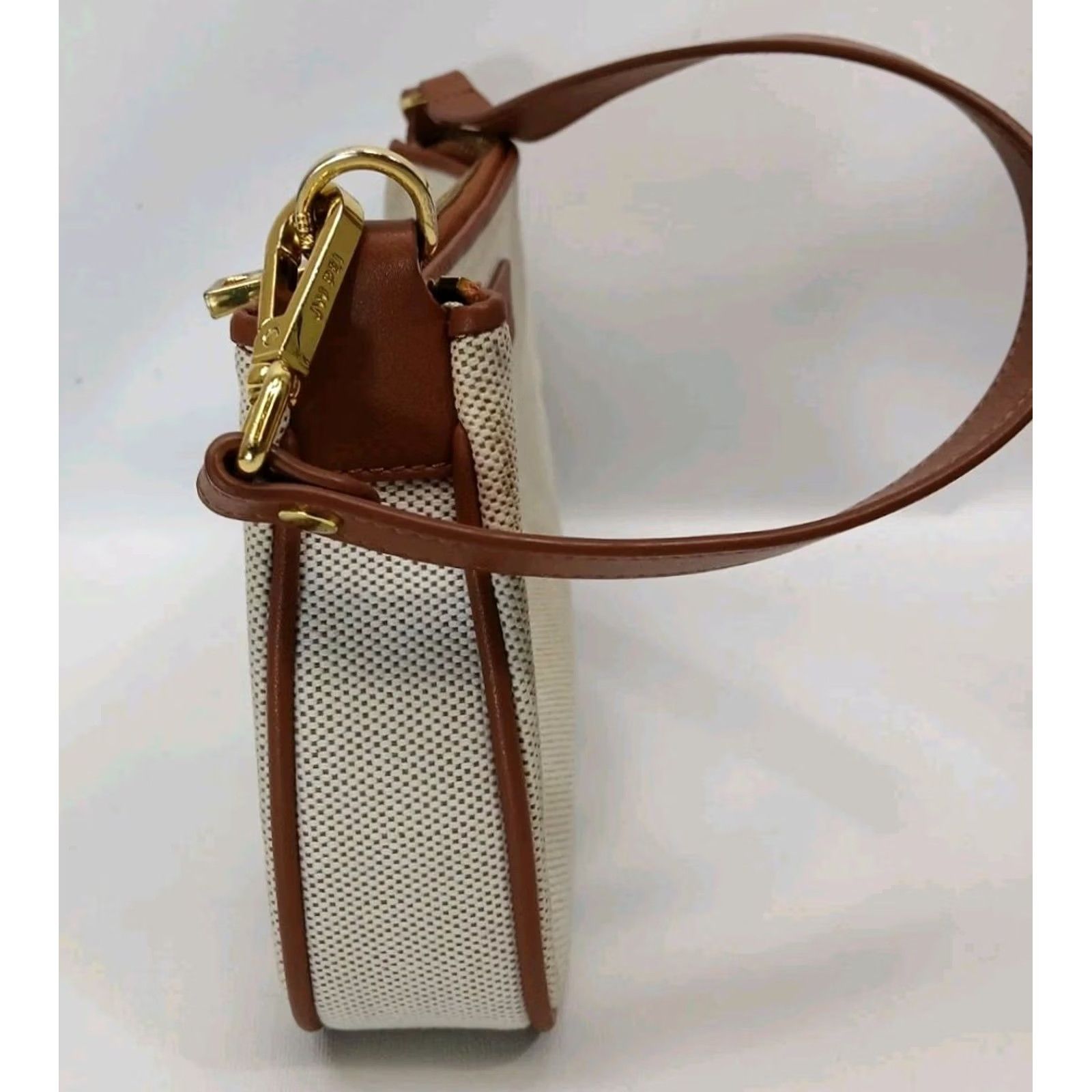 JW PEI JW PEI Shoulder Bag Womens Beige Canvas Brown Leather Handbag Logo Size ONE SIZE - 3 Thumbnail