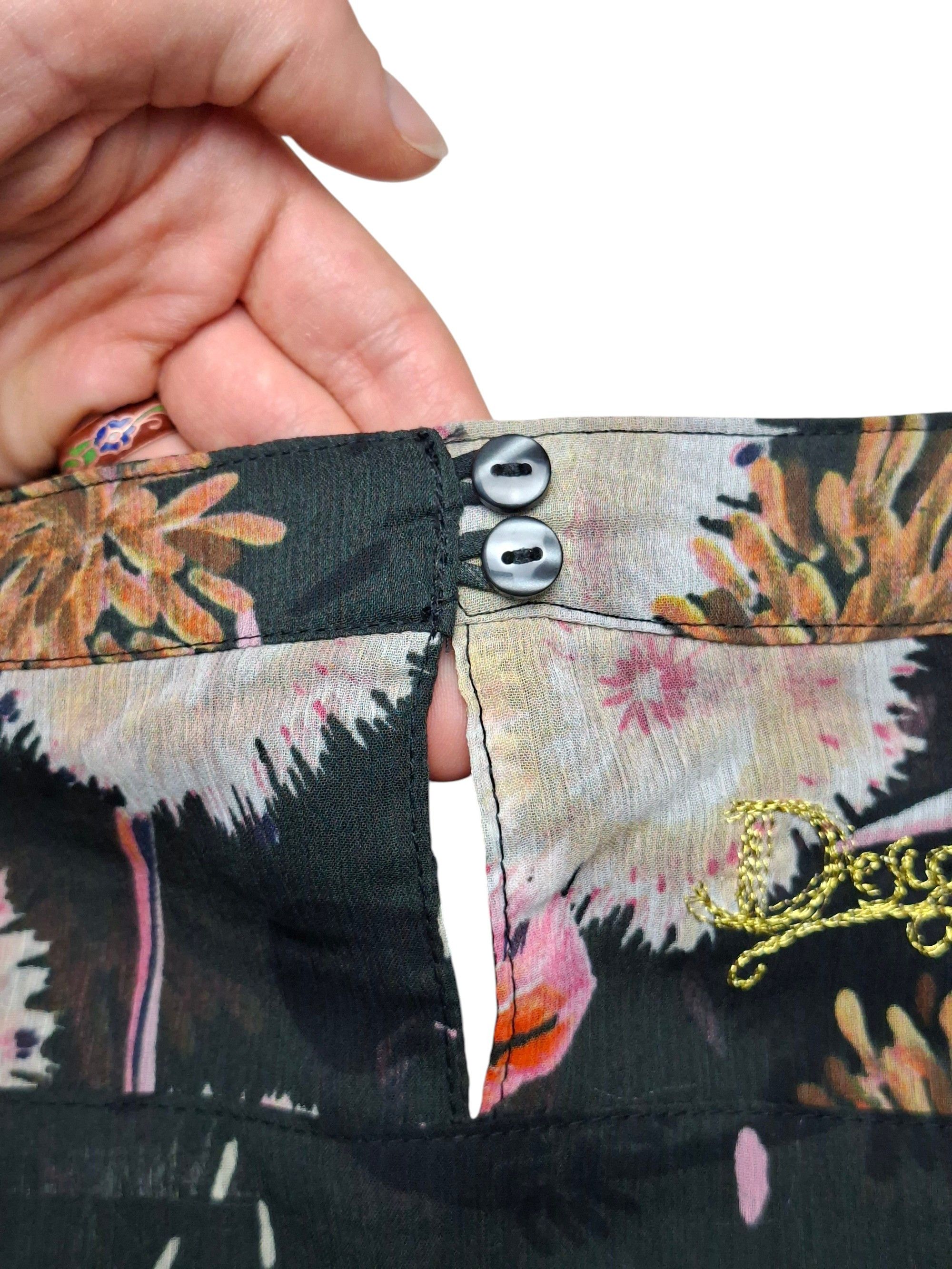 Desigual DESIGUAL Black Floral Blouse XL Long Sleeve Size XL / US 12-14 / IT 48-50 - 11 Thumbnail