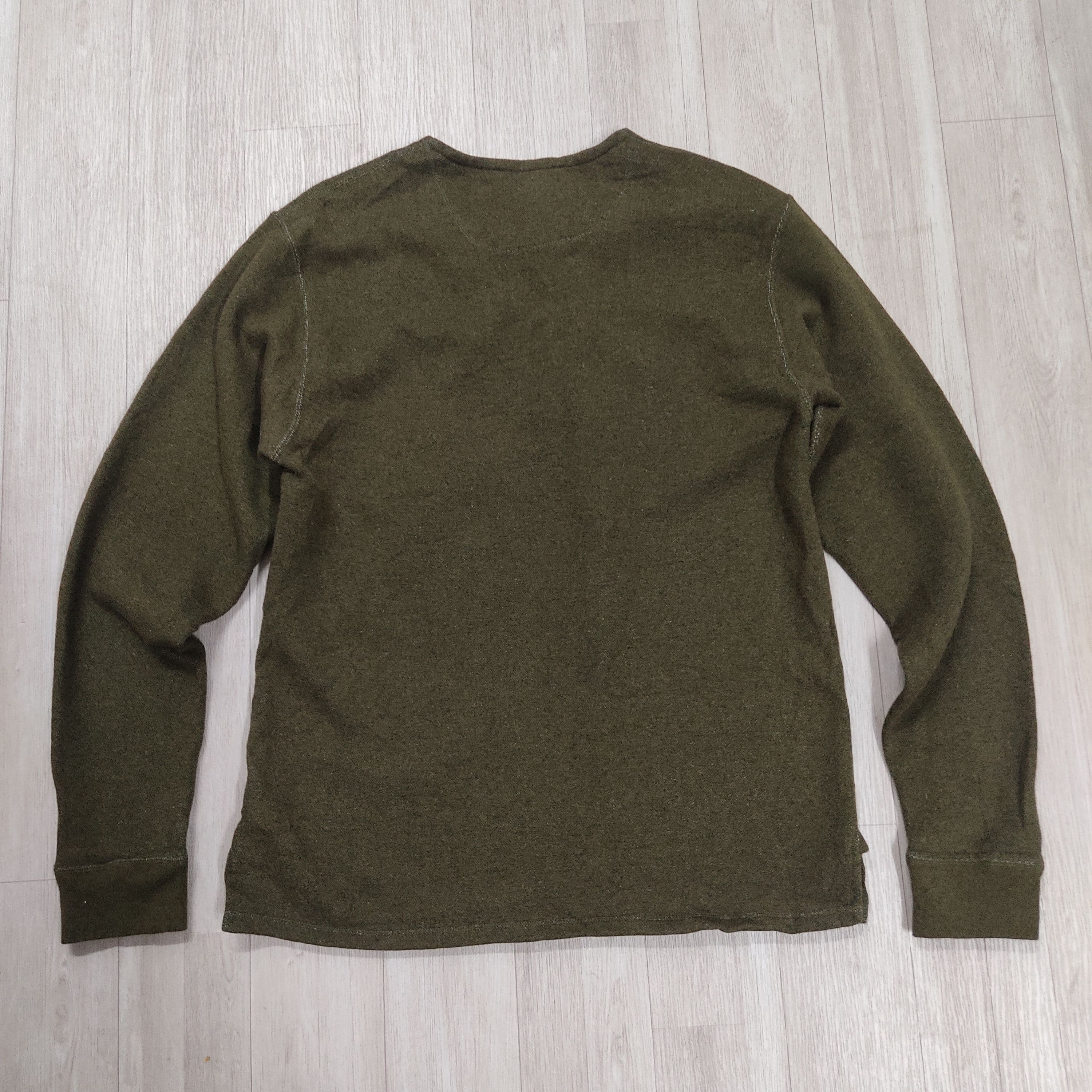 BLACK SIGN BLACK SIGN Olive Cotton Wool Cashmere Henley Sweatshirt Size US L / EU 52-54 / 3 - 13 Thumbnail