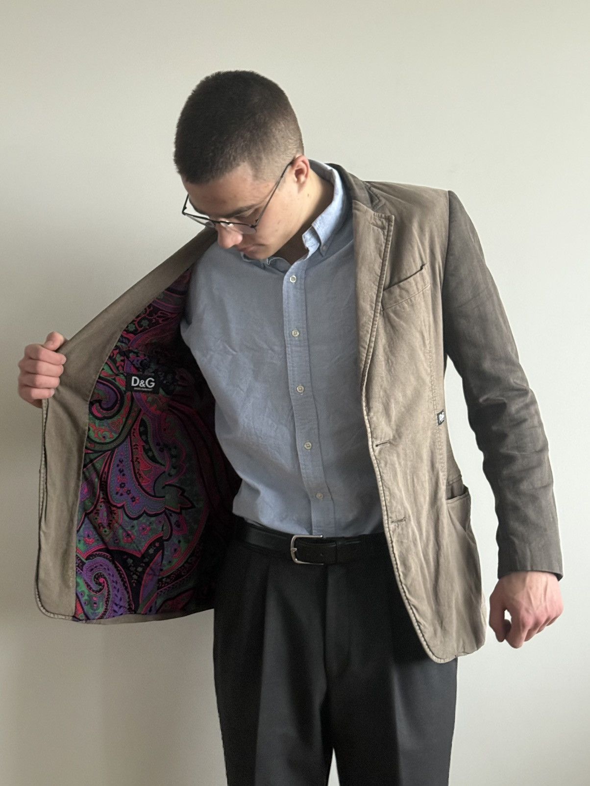 Dolce & Gabbana Vintage Dolce & Gabbana Patchwork Avant-Garde Men’s Blazer Size 48R - 6 Thumbnail