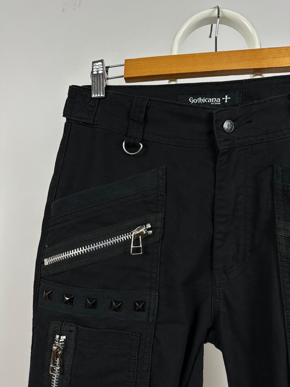 Japanese Brand Vintage Gothicana By EMP Punk Bondage Black Cargo Pants Size US 30 / EU 46 - 11 Thumbnail