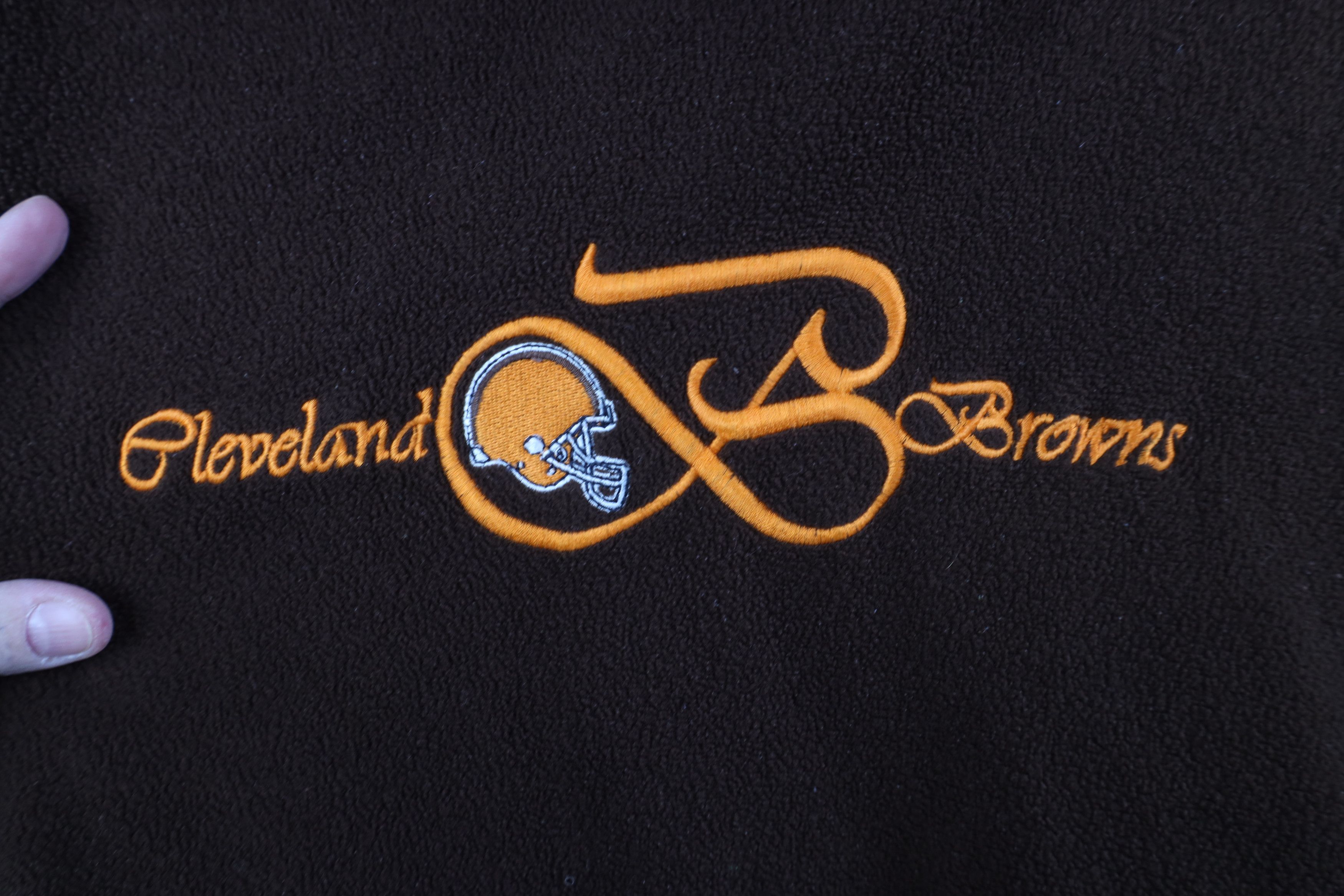 Vintage Vintage 90s Cleveland Browns Football Fleece Hoodie Brown Size XL / US 12-14 / IT 48-50 - 4 Thumbnail