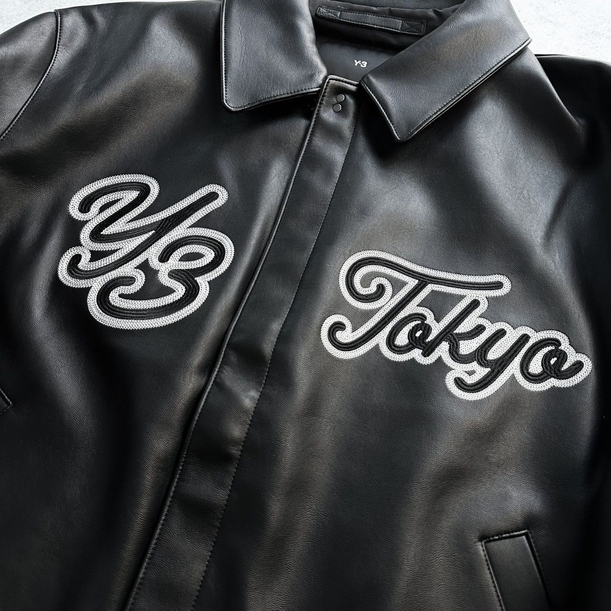 Yohji Yamamoto Y-3 Adidas Tokyo Vegan Leather Bomber Jacket Size US XL / EU 56 / 4 - 3 Thumbnail