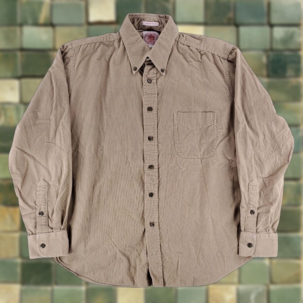 Vintage VINTAGE J.Press Pinwale Corduroy Shirt Brown Long Sleeve Button-Down Trim Fit Mens L Size US L / EU 52-54 / 3 - 1 Thumbnail