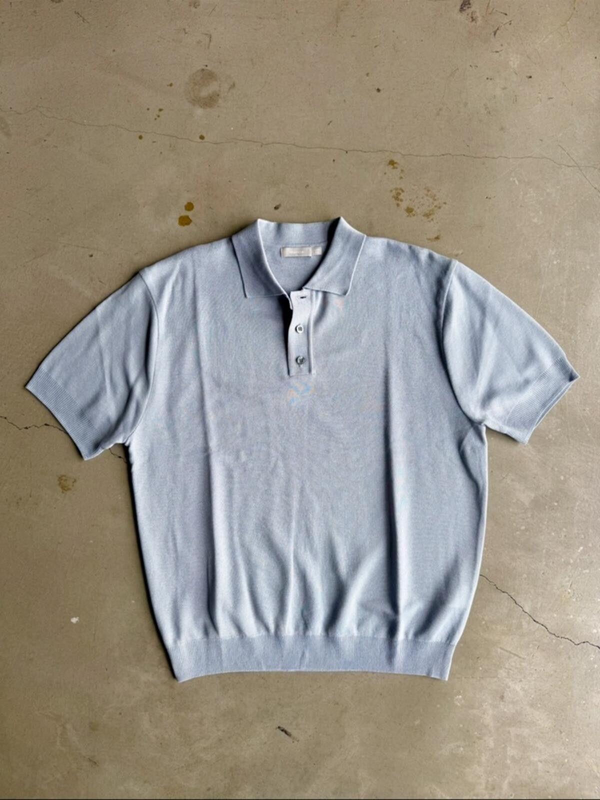 (multee)project Project M / Collared Knit Polo Shirt / Light Blue Size US M / EU 48-50 / 2 - 2 Thumbnail
