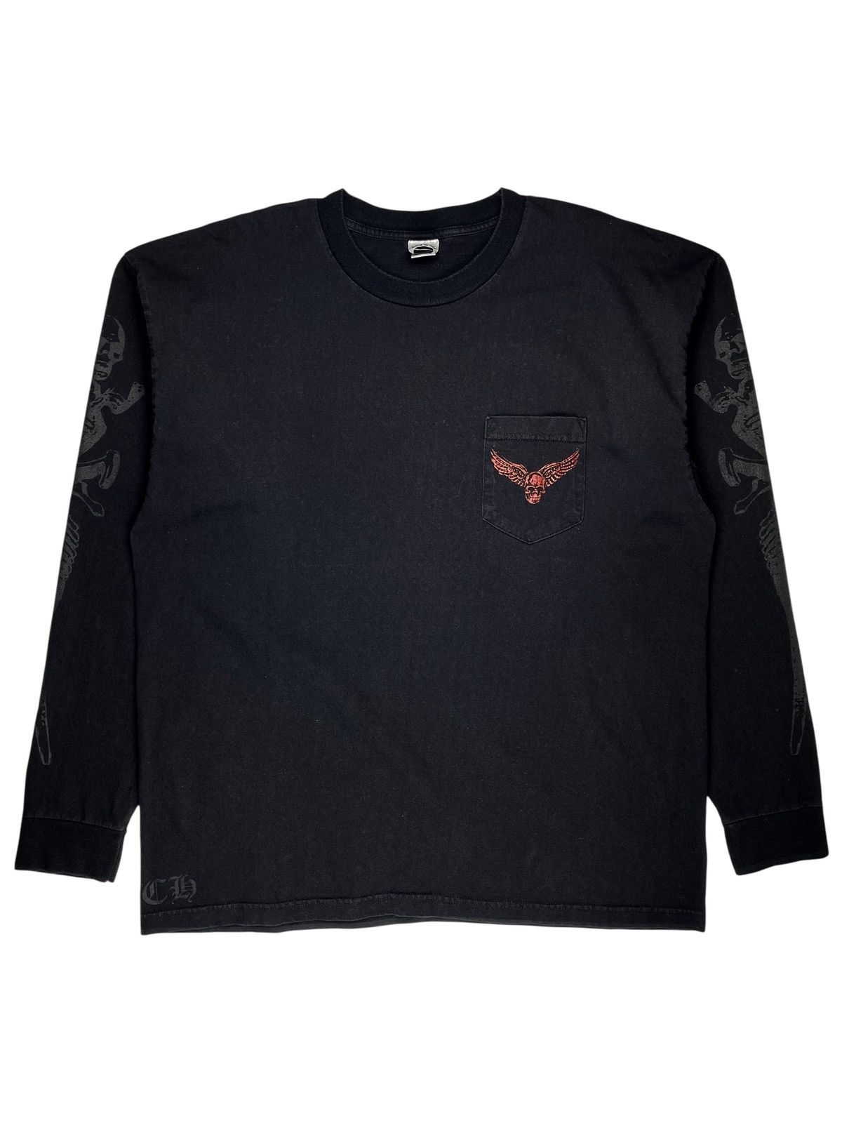 Chrome Hearts Chrome Hearts Vintage Foti Skull Sleeve Longsleeve Tshirt Size US XXL / EU 58 / 5 - 2 Thumbnail