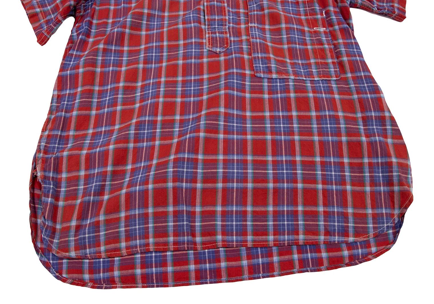 Junya Watanabe Block Check Short Sleeve Pullover Shirt in Red and Blue Size US M / EU 48-50 / 2 - 9 Thumbnail