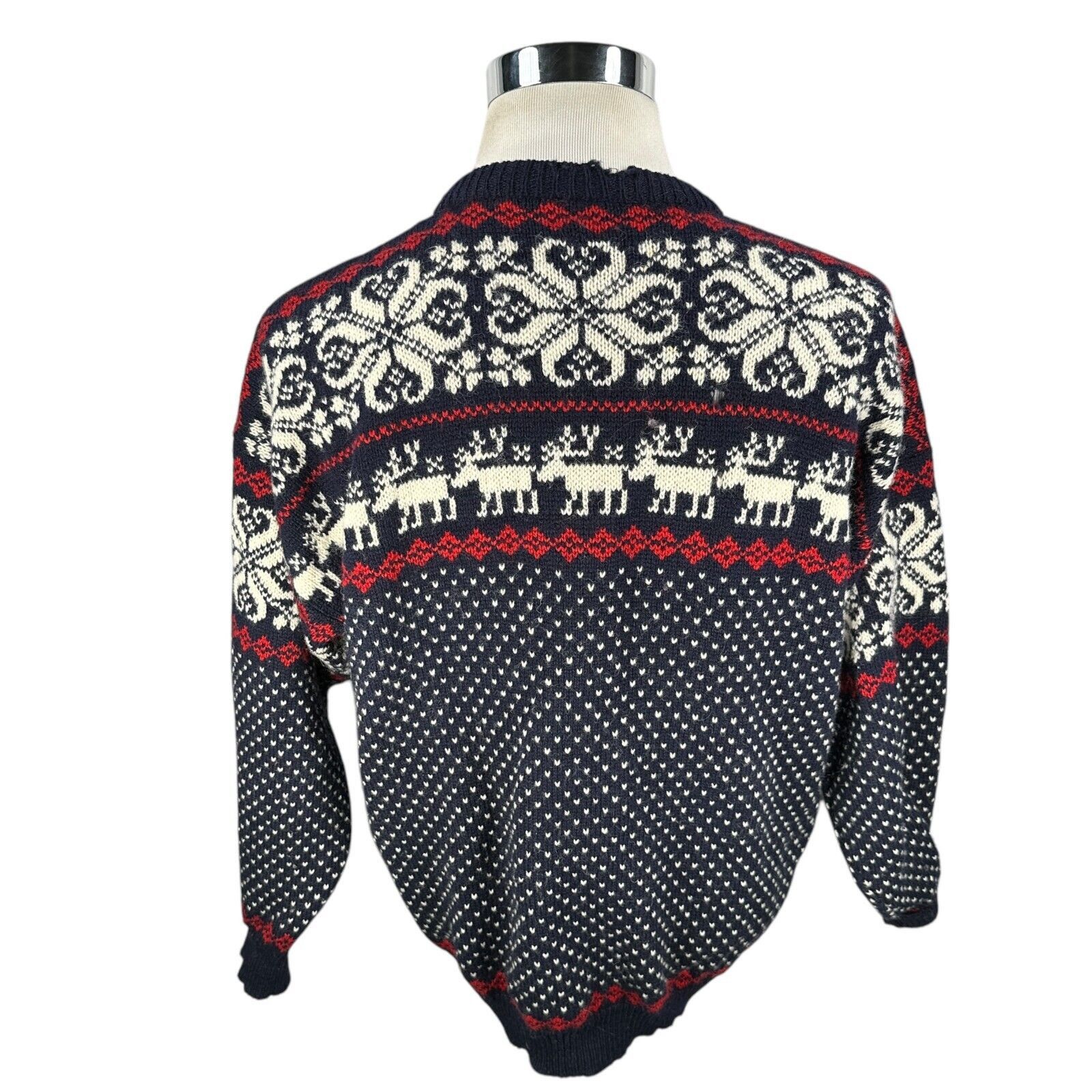 Other Vintage Rauma Cardigan Sweater Men's Medium Blue Red Wool Size US M / EU 48-50 / 2 - 3 Thumbnail