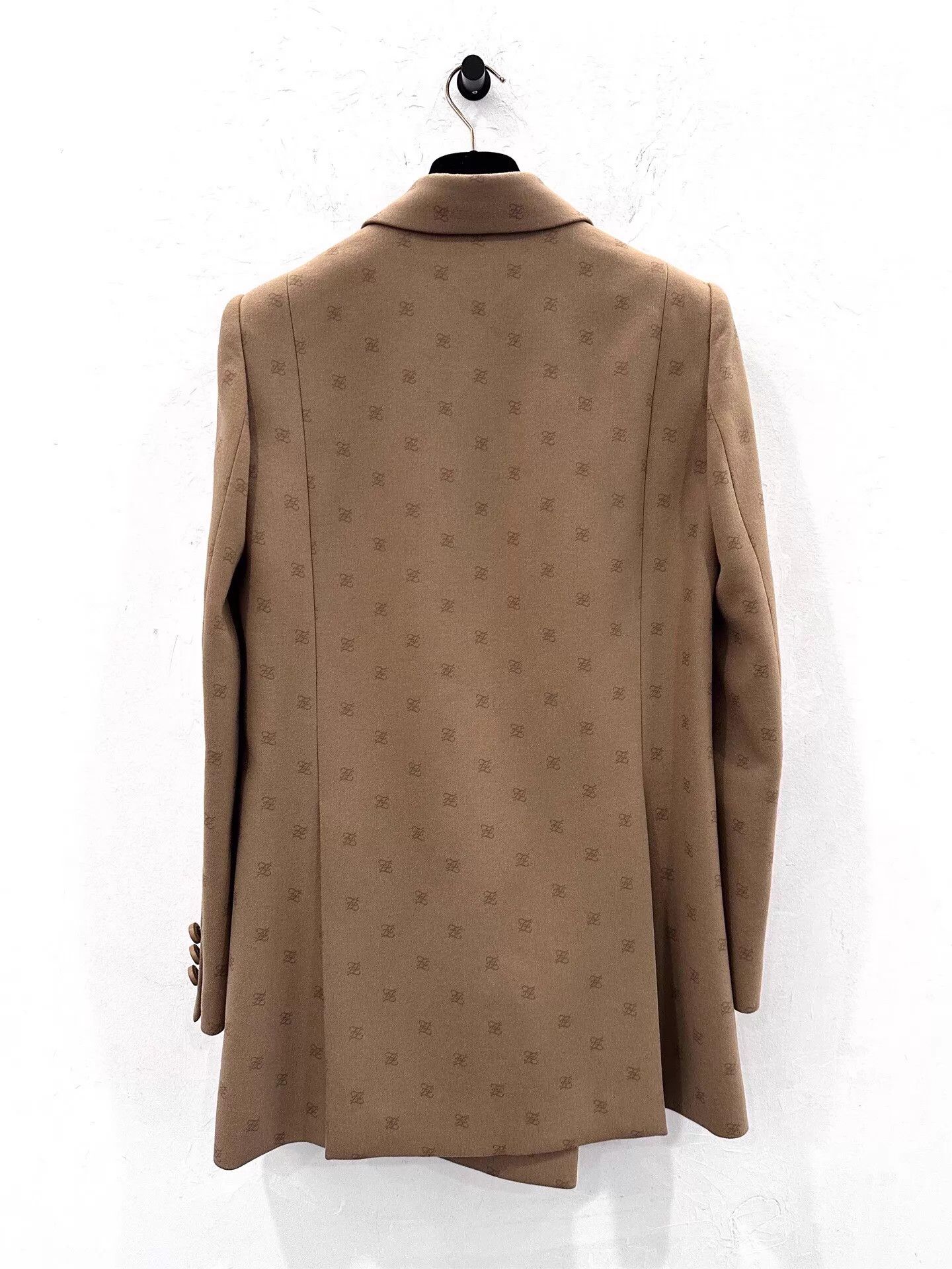 Fendi Fendi Wmns Brown Wool Allover FF Logo Coat 38 New Size XS / US 0-2 / IT 36-38 - 3 Thumbnail