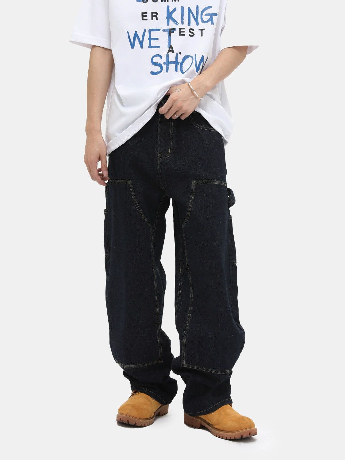Jean High street cleanfit patchwork multi-pocket work jeans Size US 32 / EU 48 - 3 Thumbnail