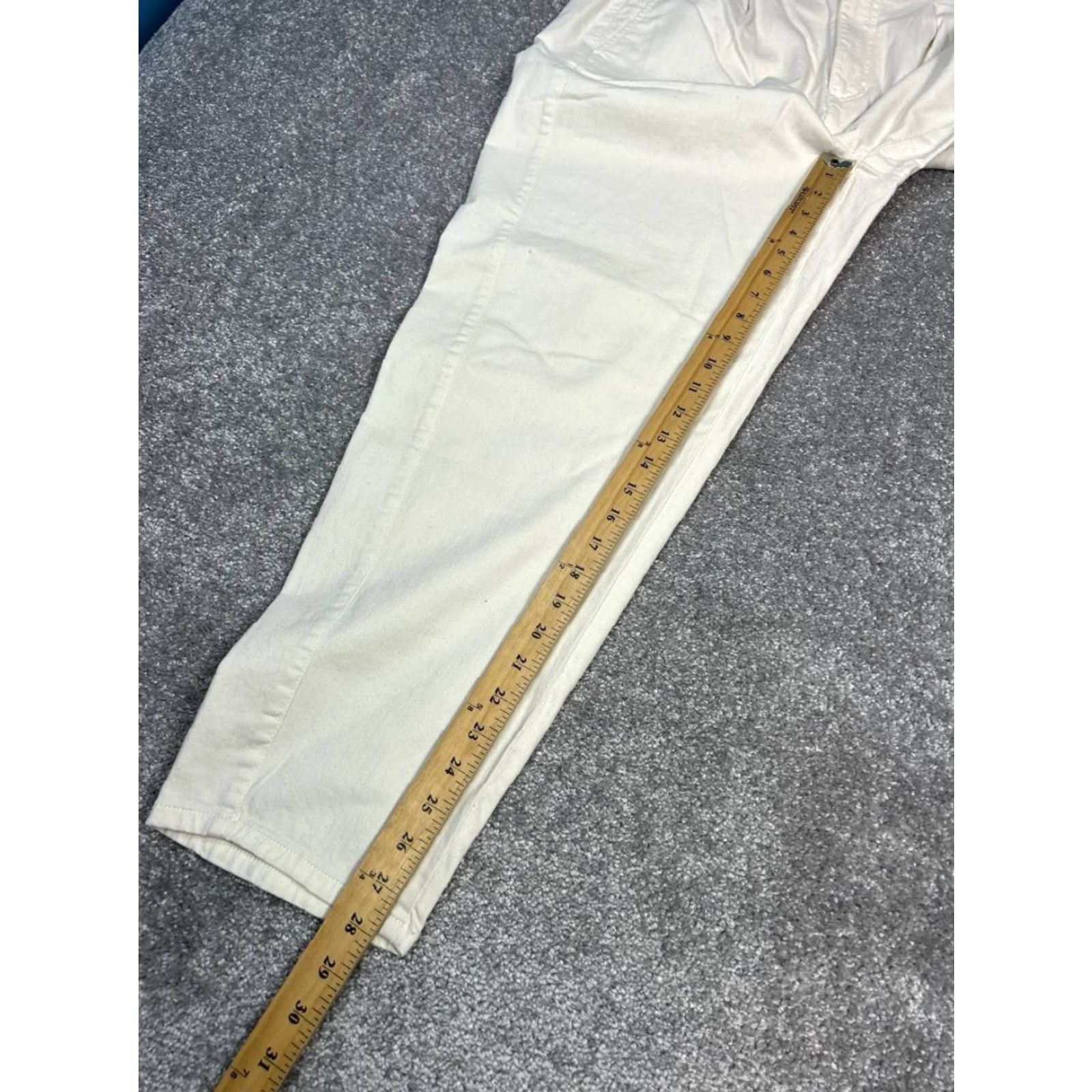 Eileen Fisher Eileen Fisher High Rise Tapered Ankle Pants Womens 14 White Cotton Denim Casual Size 36" / US 14 / IT 50 - 5 Thumbnail