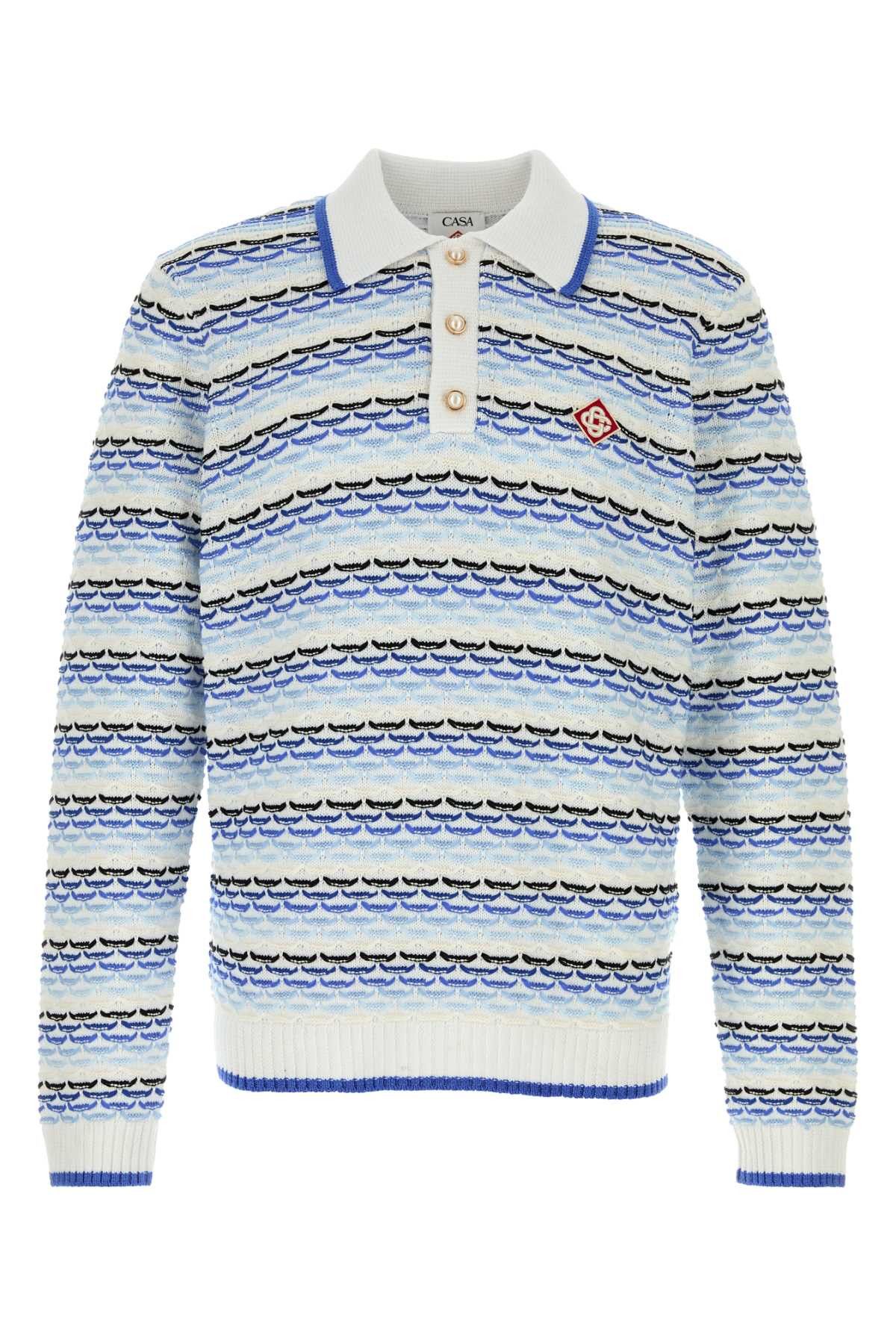 Casablanca Embroidered Cotton Polo Shirt Size US L / EU 52-54 / 3 - 1 Thumbnail