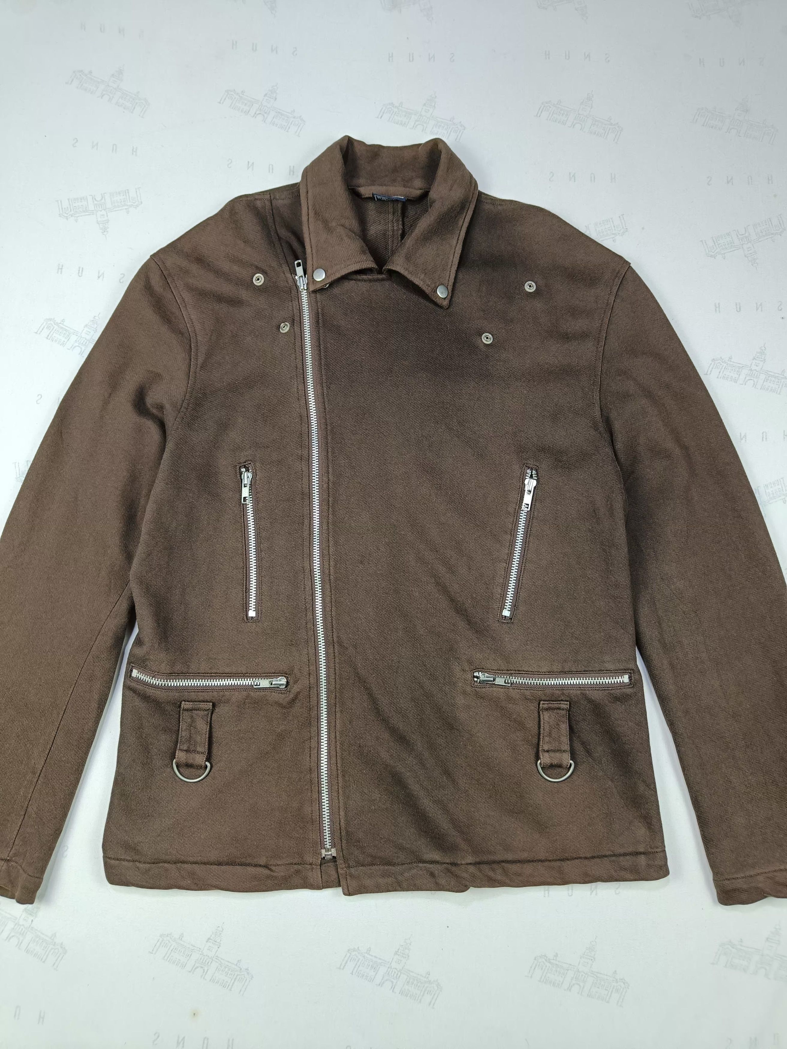 Japanese Brand Japanese Brand Double Collar Diagonal Zipper Jacket Size US L / EU 52-54 / 3 - 3 Thumbnail