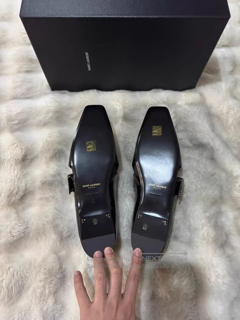 Saint Laurent Paris Saint Laurent Paris Crystal Buckle Loafers Size US 11 / EU 44 - 4 Thumbnail