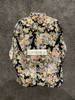 Supreme shirt hotsell with flowers