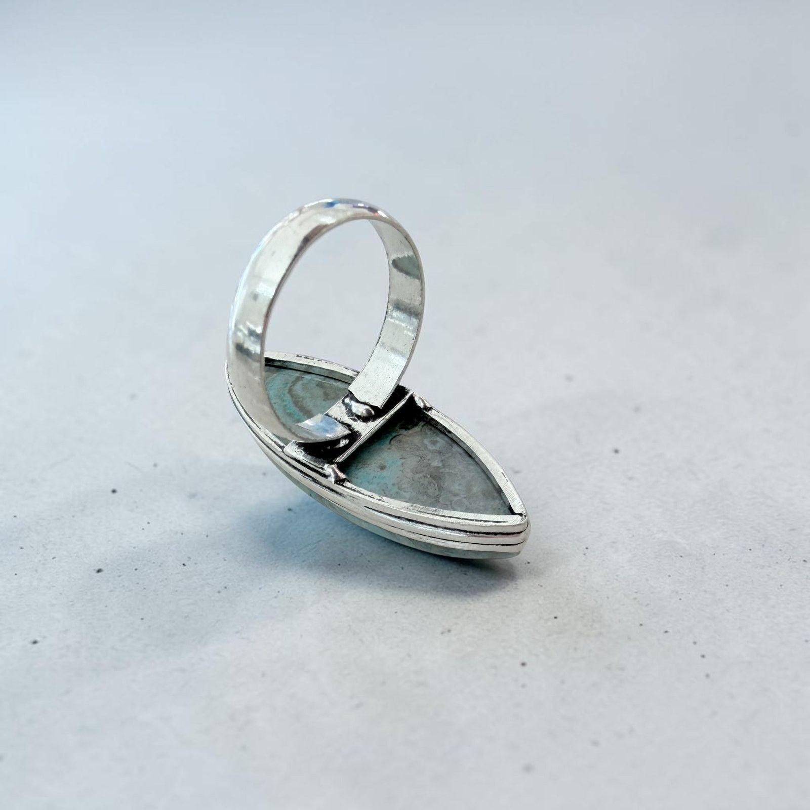 Other Mexican Laguna Blue Stone Ring 925 Silver Plated Size ONE SIZE - 5 Thumbnail