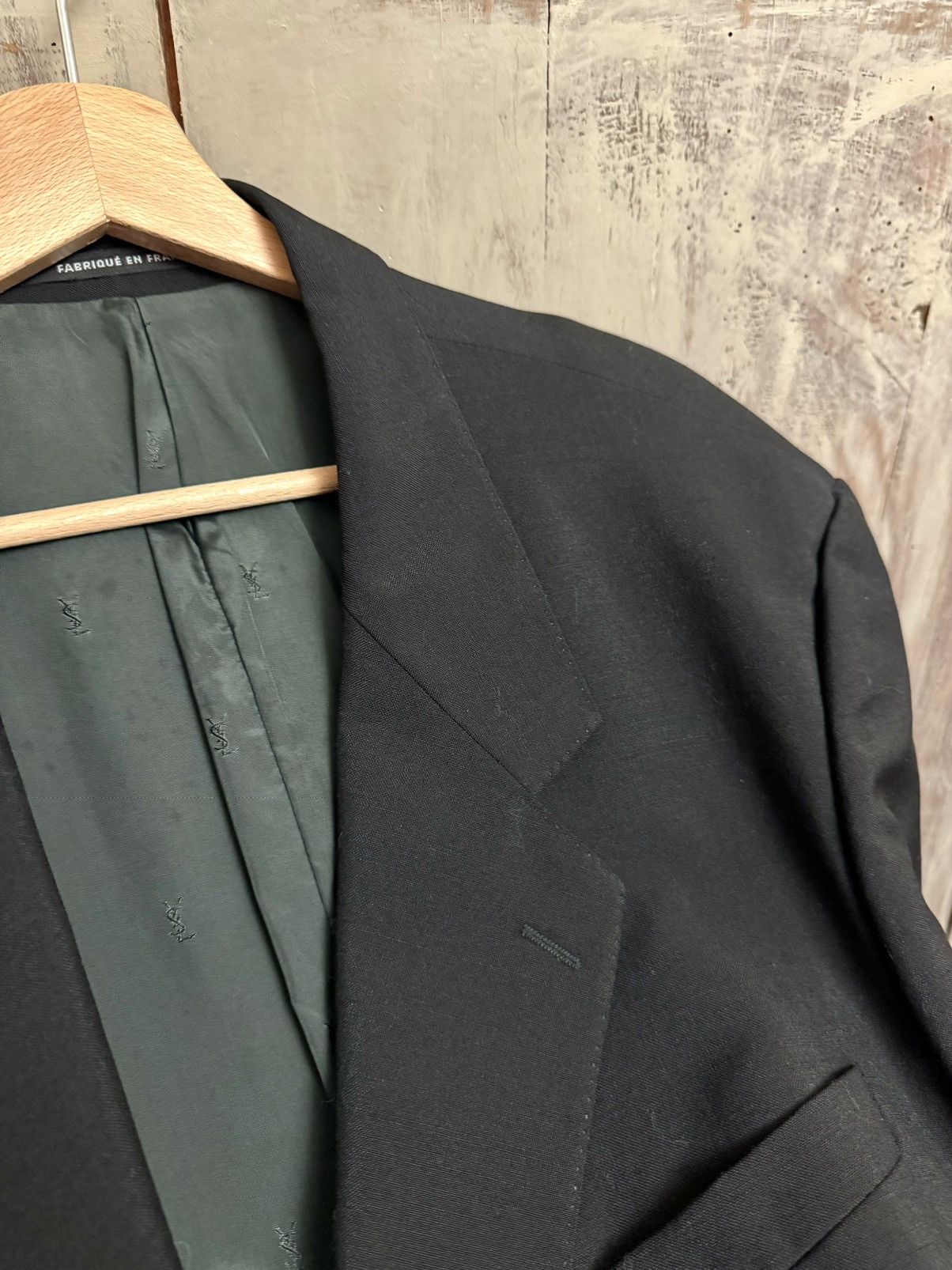 Yves Saint Laurent vintage yves saint laurent black wool blazer jacket Size 50R - 8 Thumbnail