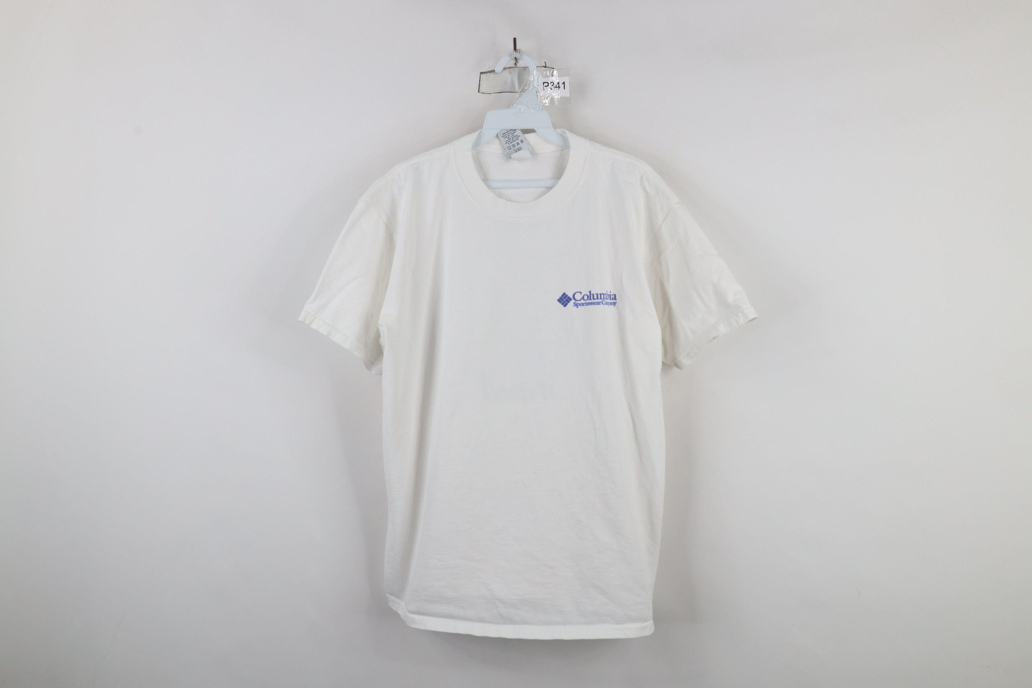 Columbia × Vintage Vintage 90s Columbia Spell Bass Fishing T-Shirt White Cotton Size US L / EU 52-54 / 3 - 1 Thumbnail