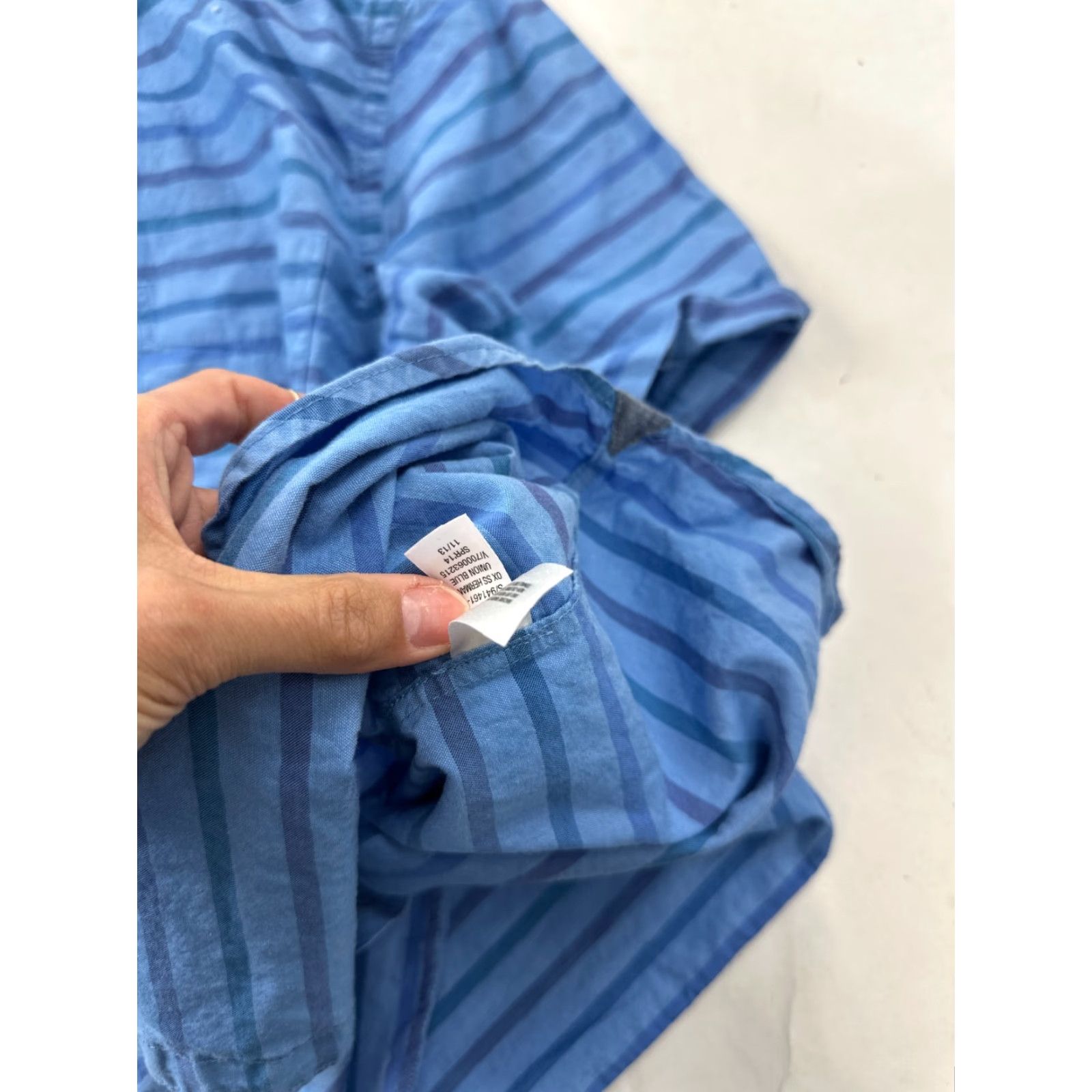 Gap Gap Men's XL Blue Striped Short Sleeve Oxford Shirt Casual Summer Spring Button-Down Size US XL / EU 56 / 4 - 6 Thumbnail
