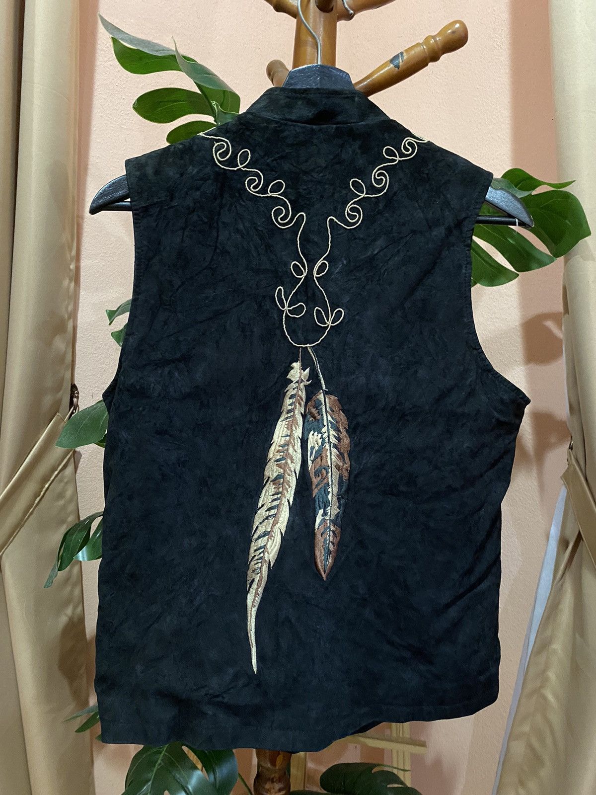 Vintage Vintage Montanaco Feather Embroidered Vest - Suede Style Size S / US 4 / IT 40 - 5 Thumbnail