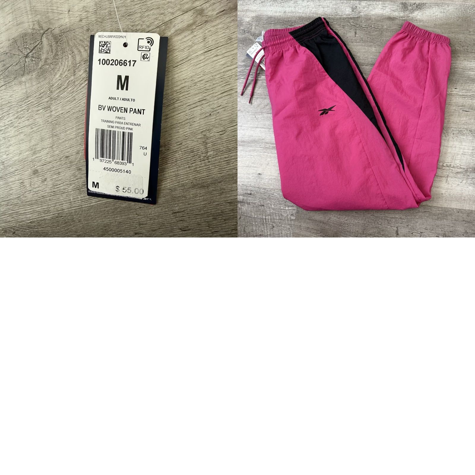 Reebok Reebok Woven Track Pants Womens Medium Pink Elastic Waist Jogger Windbreaker NEW Size 32" / US 10 / IT 46 - 8 Thumbnail