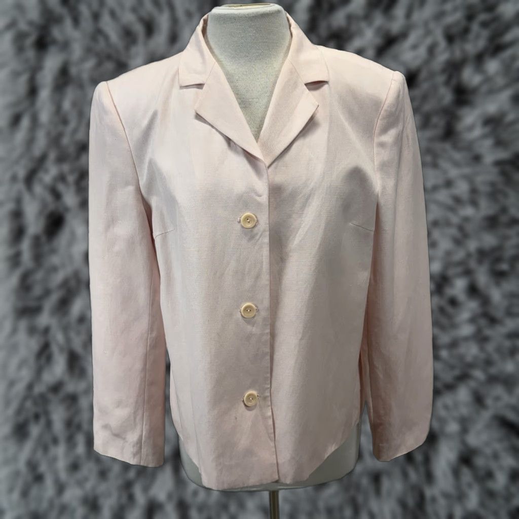 Talbots Vtg Talbots Silk Linen Blazer Jacket Sz 14 Pale Pink Lined Career Classic 90s Size XL / US 12-14 / IT 48-50 - 1 Thumbnail
