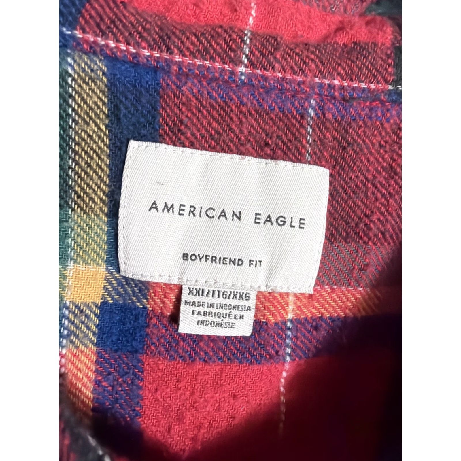 American Eagle Outfitters American Eagle Women’s XXL Long Sleeve Flannel Shirt Red Plaid Button-Up Boyfriend Fit Size XXL / US 16-18 / IT 52-54 - 5 Thumbnail