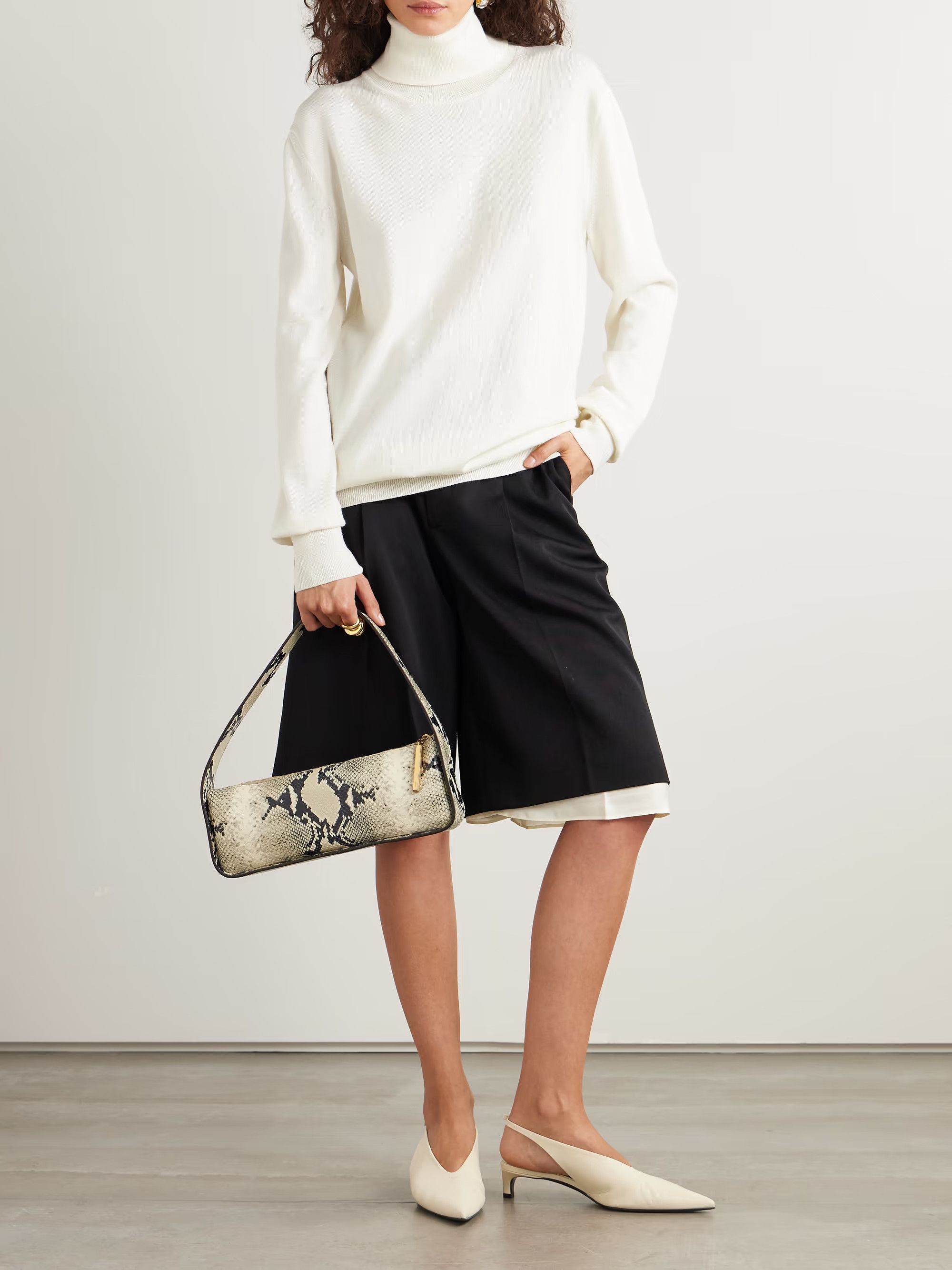 Jil Sander o1loc1c0426 Wool Turtleneck Sweater in Beige Size XL / US 12-14 / IT 48-50 - 2 Thumbnail