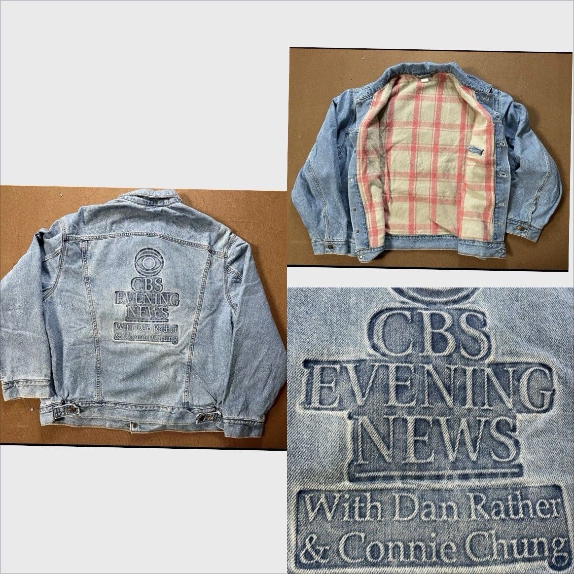 Gear for Sports VTG 90s DAN RATHER CONNIE CHUNG CBS EVENING NEWS DENIM COAT Size US L / EU 52-54 / 3 - 1 Thumbnail