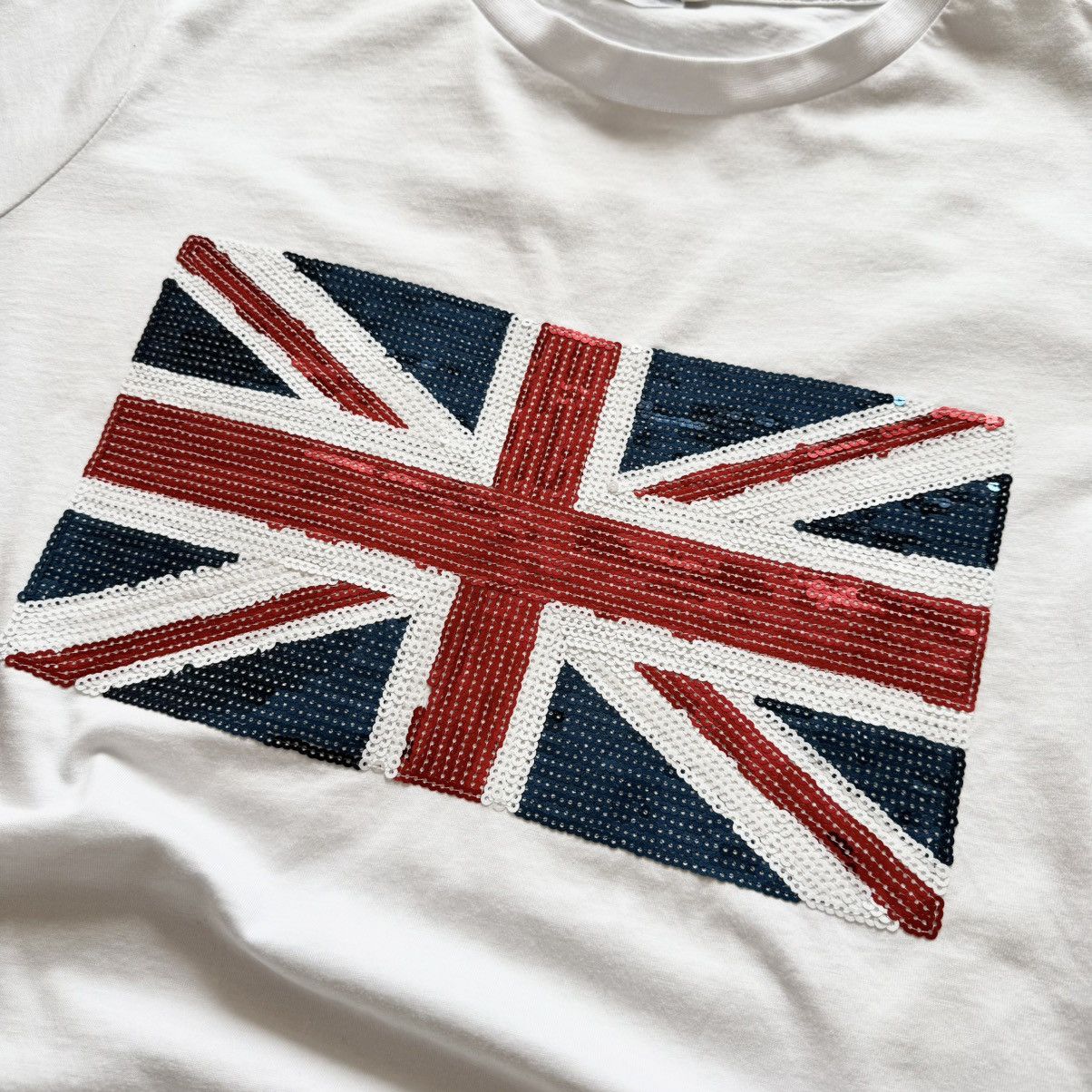 Hysteric Glamour × Undercover Sequin Britain British Flag Rhinestones Galliano T Shirt Size US L / EU 52-54 / 3 - 3 Thumbnail