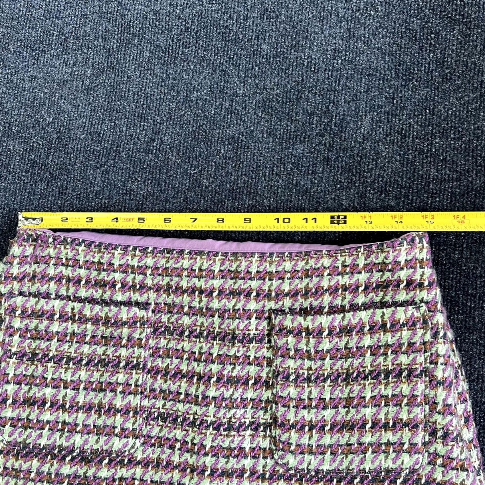 Loft LOFT Skirt Womens 4 Multicolor Plaid Tweed Mini Wool Blend Lined Pockets Career Size 27" / US 4 / IT 40 - 6 Thumbnail