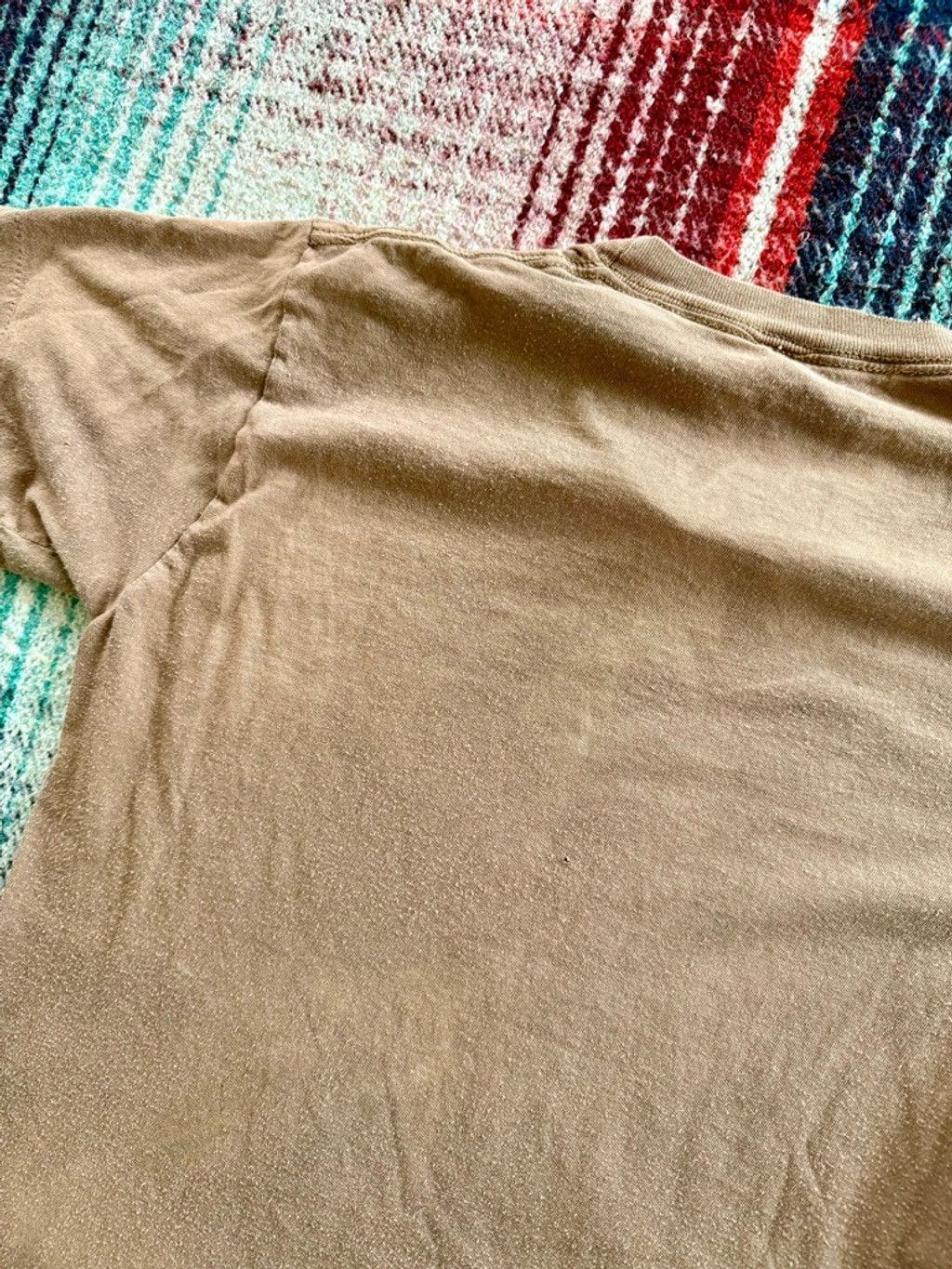 Hanes 70s Single Stitch Distressed Sun Faded Brown Tee M Size US M / EU 48-50 / 2 - 5 Thumbnail