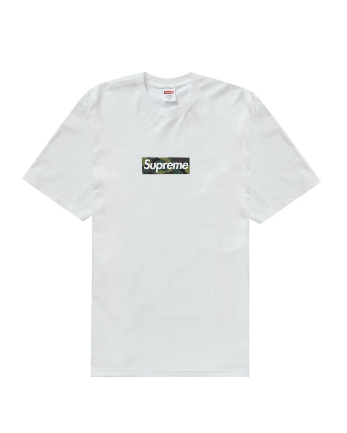 image of Supreme Small Camo Box Logo Tee Fw23 Bogo T Shirts in White, Men's