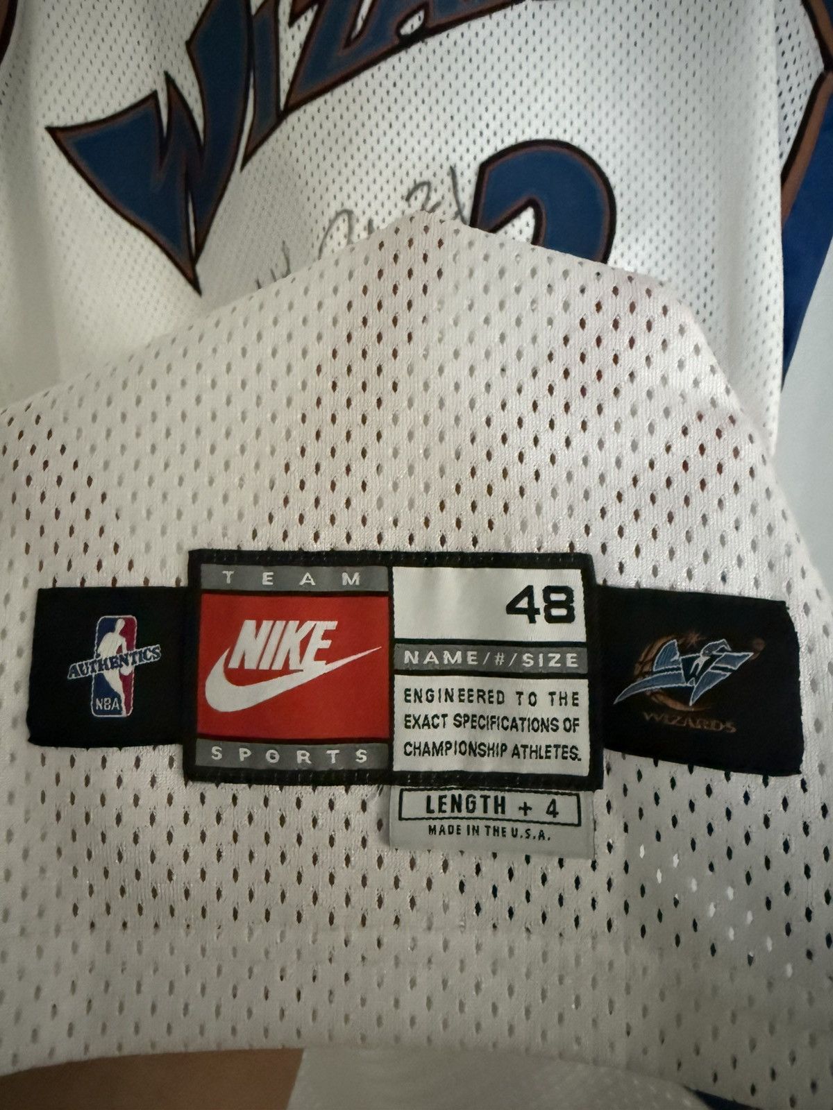 Nike Vntg Nike Washington Wizards Jersey Mitch Richmond Game Worn Size US L / EU 52-54 / 3 - 5 Thumbnail
