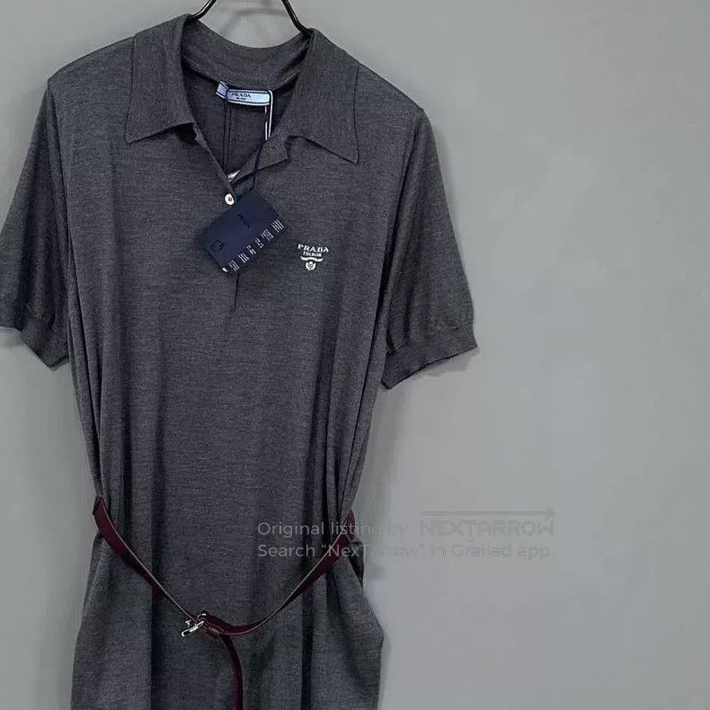 Prada Prada Coconut gray belt dress Size S / US 4 / IT 40 - 2 Thumbnail