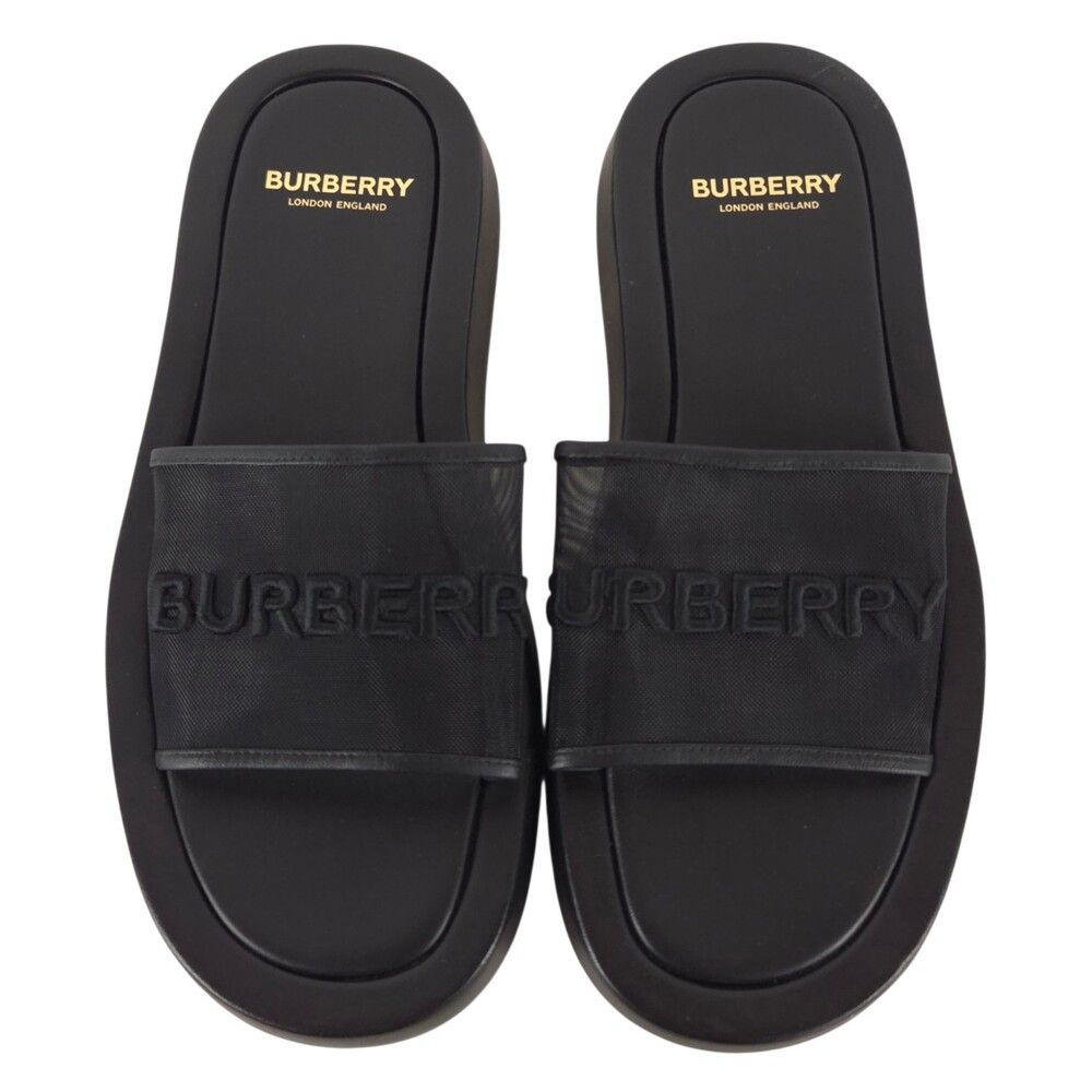 Burberry Burberry Mesh Logo Pool Slides US 8 EU 41 Mens Black $420 Size US 8 / EU 41 - 1 Thumbnail