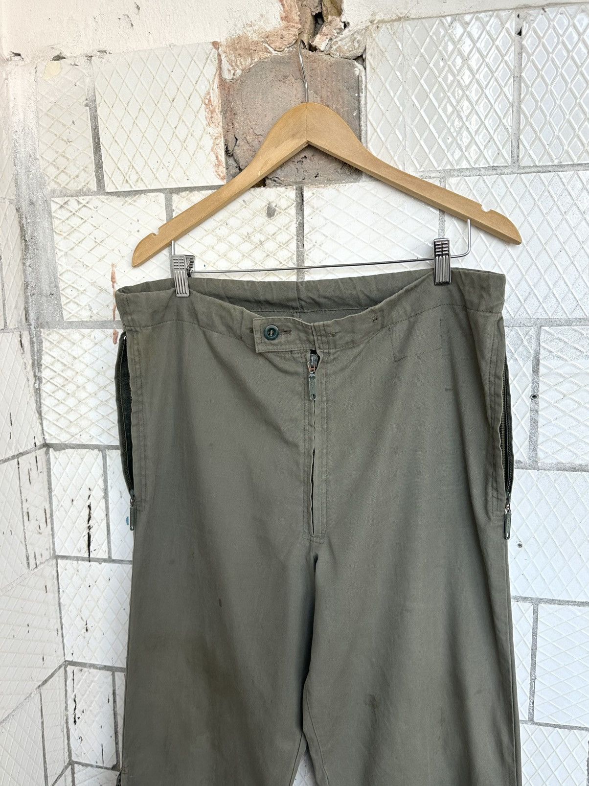 If Six Was Nine Vintage Military Khaki Zipper Cotton Pants Size US 32 / EU 48 - 2 Thumbnail