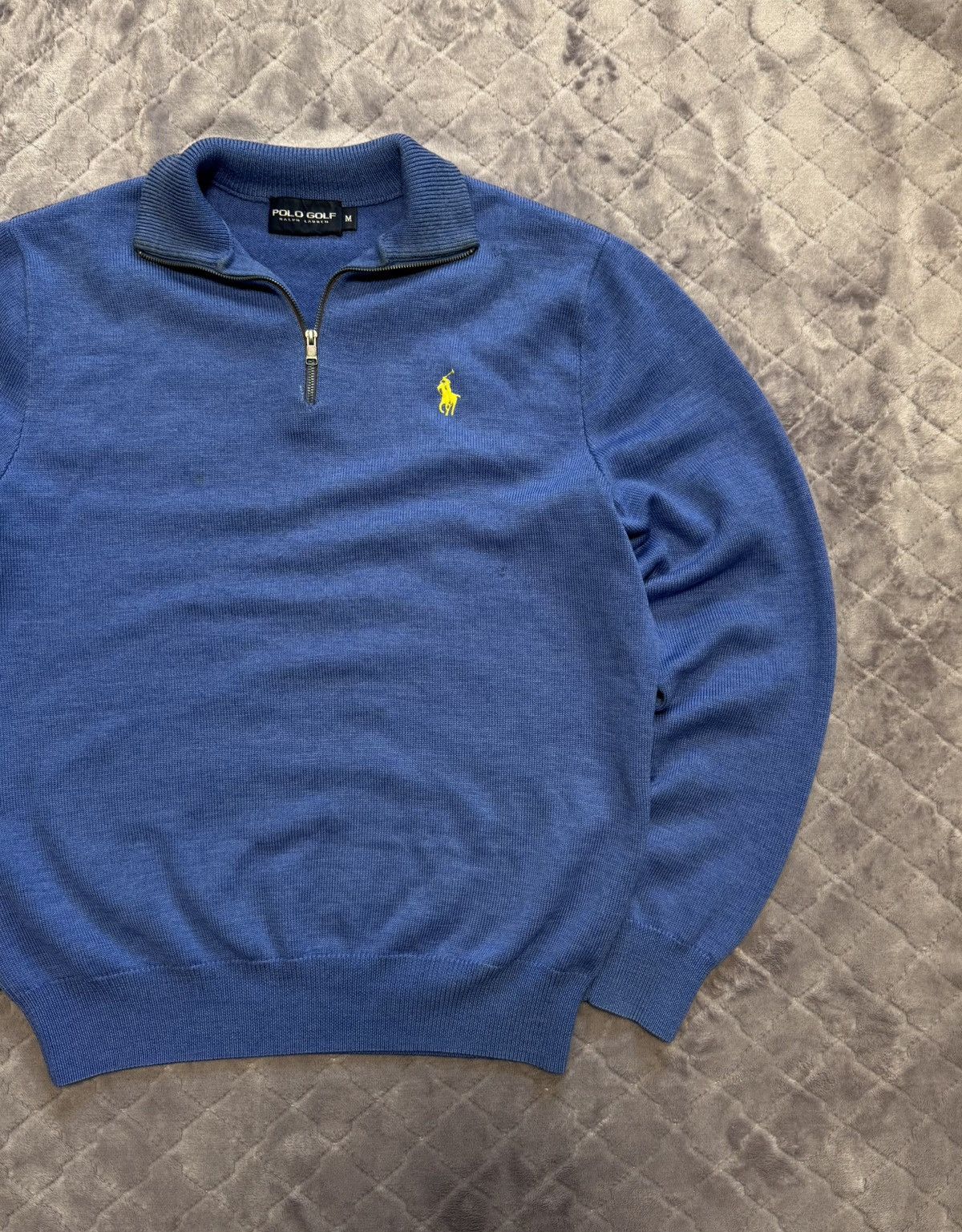 Polo Ralph Lauren × Vintage Vintage Polo Ralph Lauren Knitted 1/4 Zip Up Sweater Medium Size US M / EU 48-50 / 2 - 4 Thumbnail