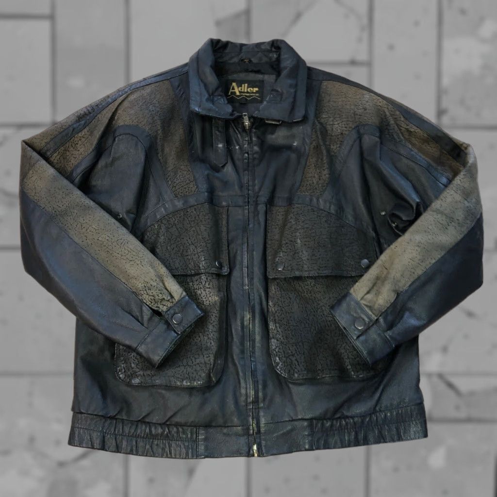 Vintage VINTAGE Adler Leather Jacket Men Full Zip Casual Outer Shell Size L Black Size US L / EU 52-54 / 3 - 1 Thumbnail