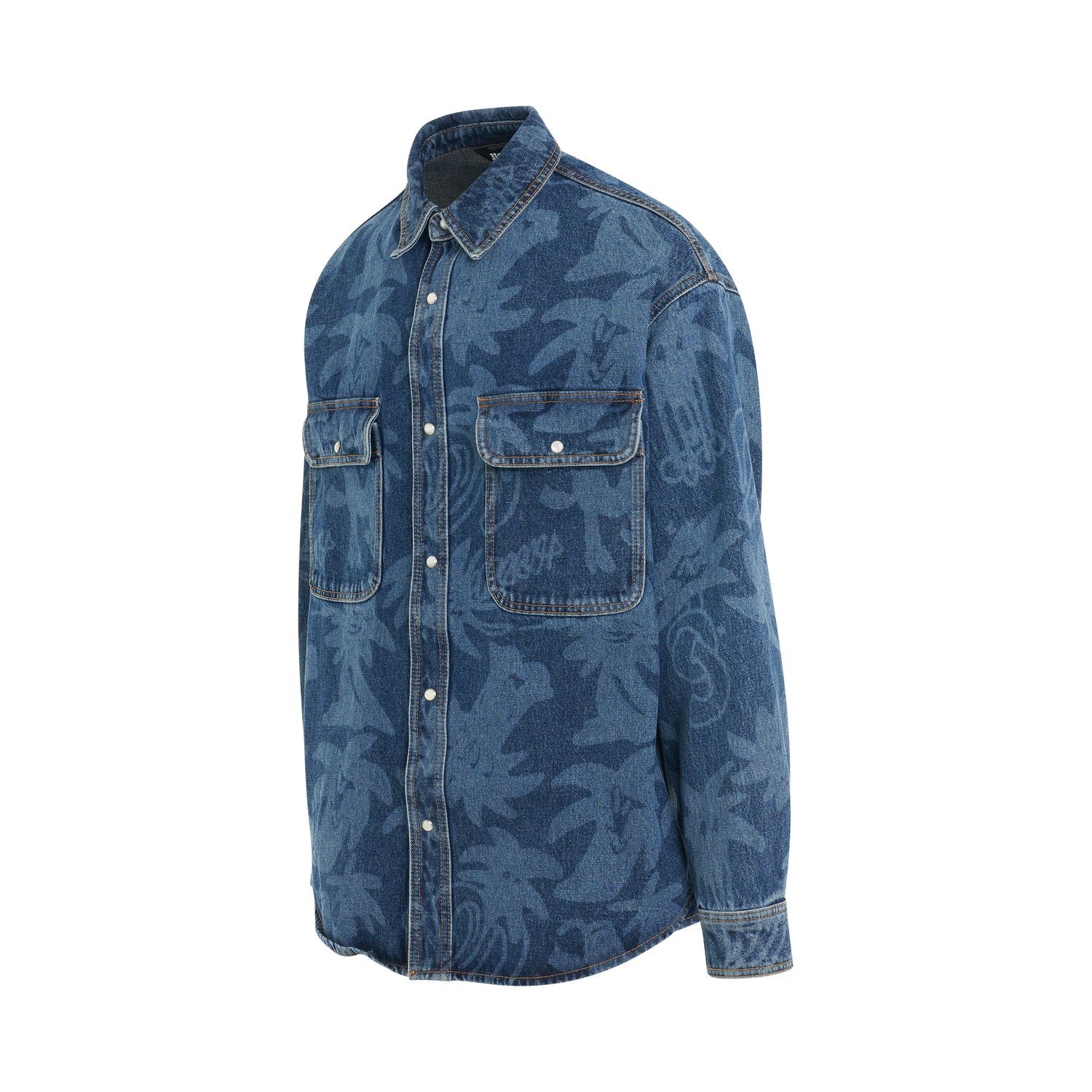 Palm Angels o1mris0824 Denim Shirt in Blue Size US L / EU 52-54 / 3 - 2 Thumbnail