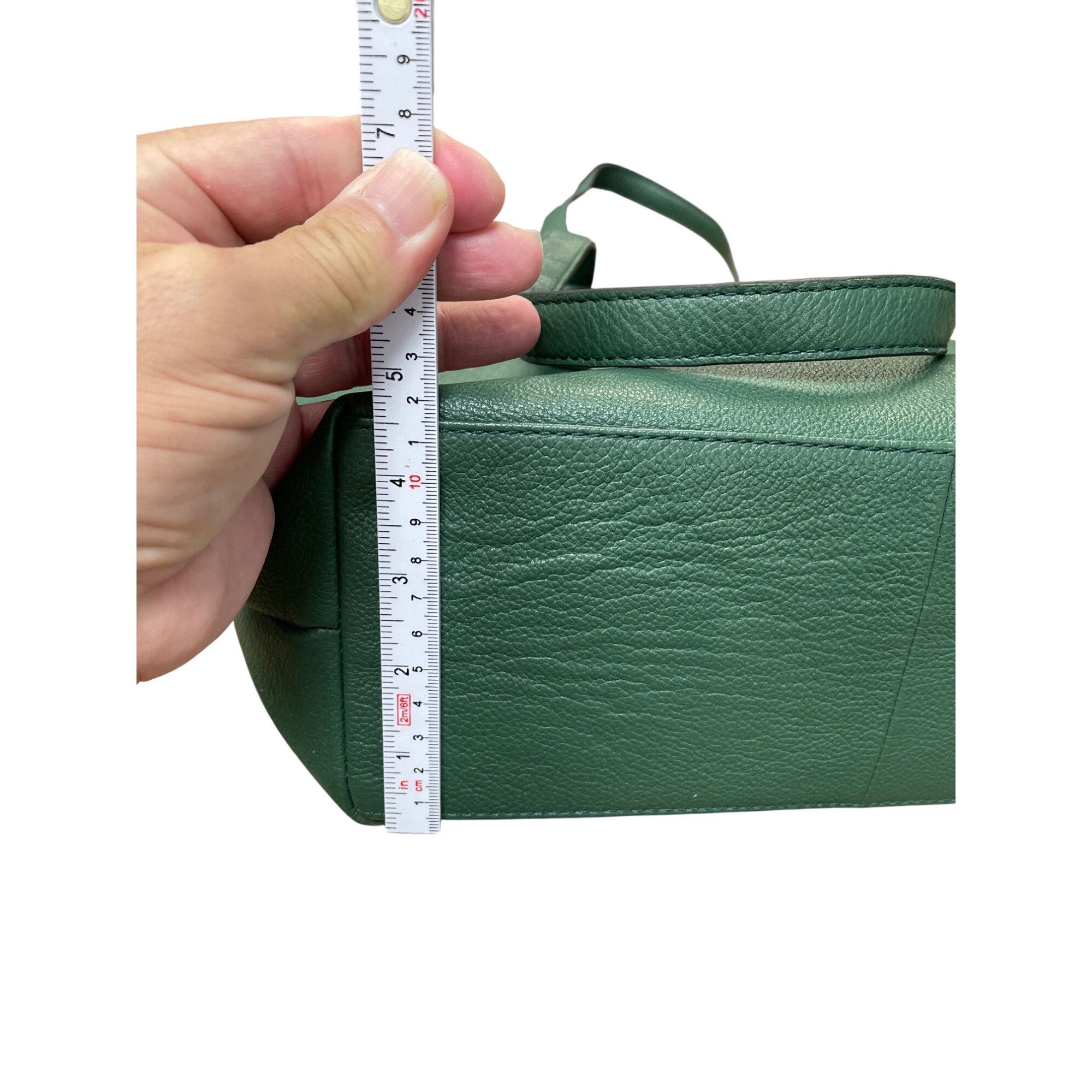 Other Tahari Womans Green Pebbled Leather Tote HandBag Silver Char Size ONE SIZE - 20 Thumbnail