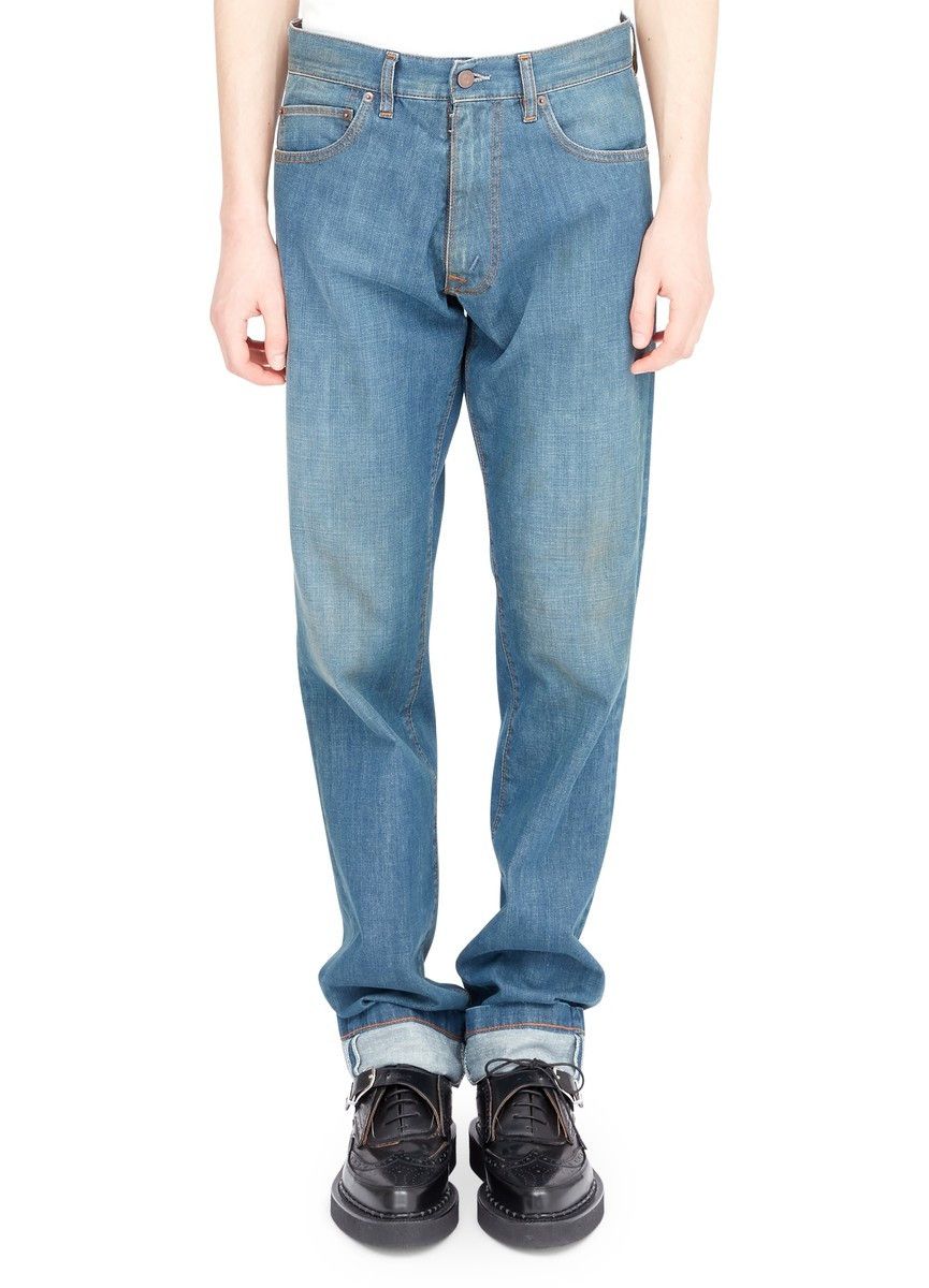 Maison Margiela oc11z0925 Wash Turn-up Jeans in Blue Size US 30 / EU 46 - 2 Thumbnail