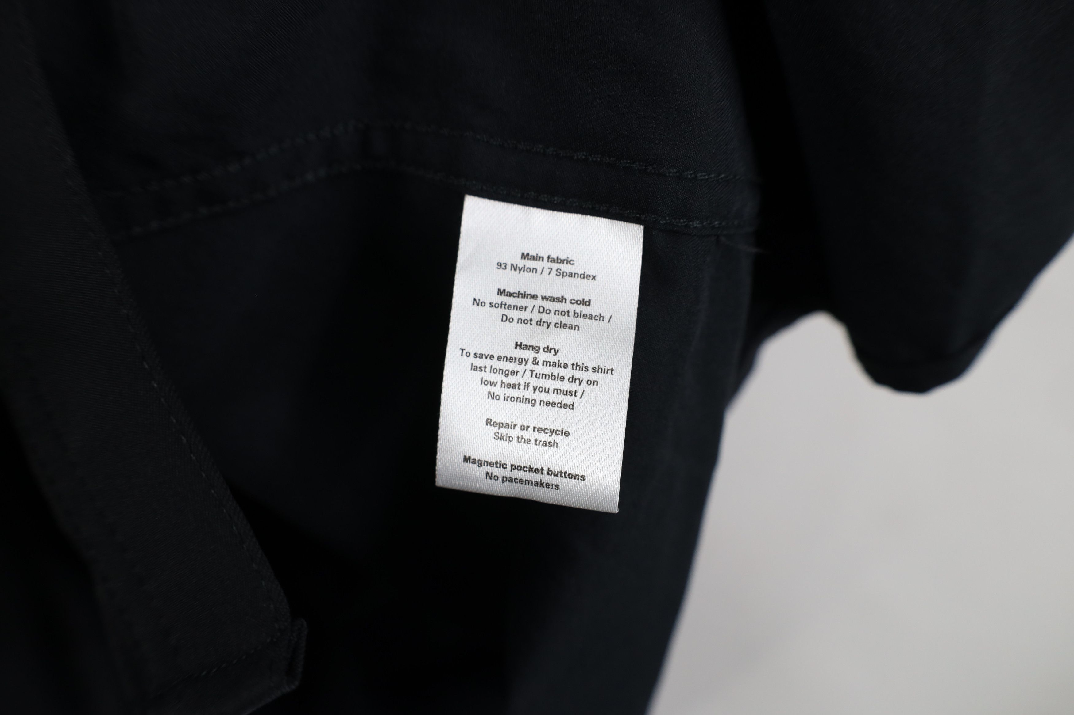 Vintage Poncho Fit Magnetic Pocket Short Sleeve Button Shirt Black Size US XL / EU 56 / 4 - 12 Thumbnail