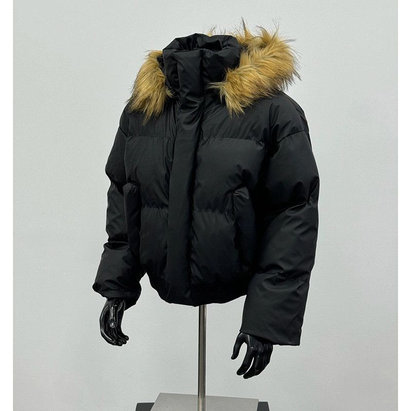 Japanese Brand Black Puffer Jacket with Faux Fur Hood Size US XL / EU 56 / 4 - 9 Thumbnail