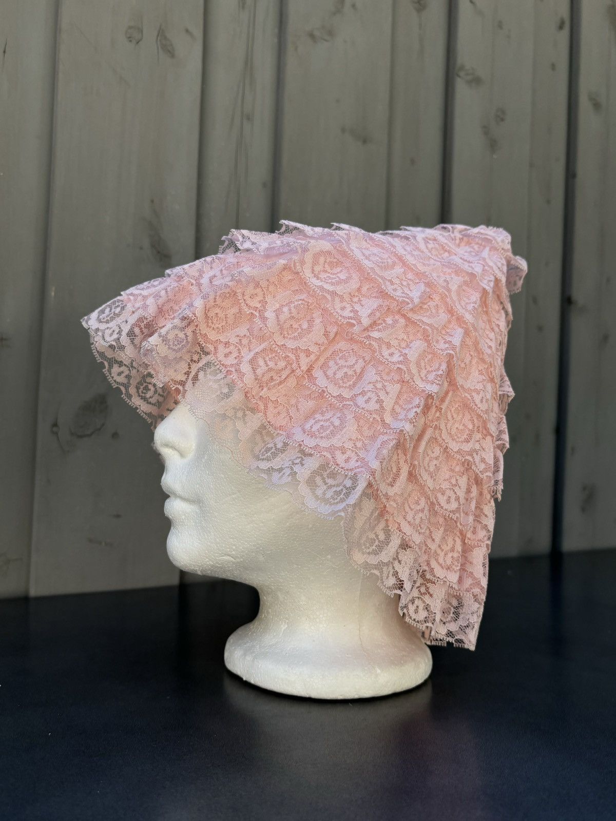 Vintage 1920s Lace Sun Hat 1930s Sheer Bucket Hat 1900s Cloche Mesh Size ONE SIZE - 3 Thumbnail