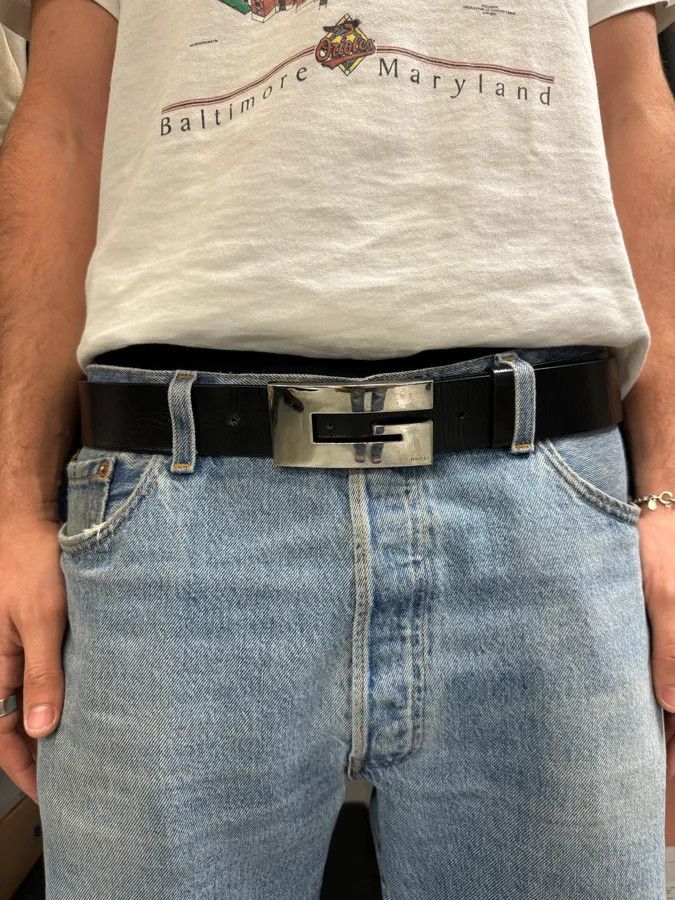 Gucci 2000s Gucci G Black Leather Belt Size ONE SIZE - 2 Thumbnail