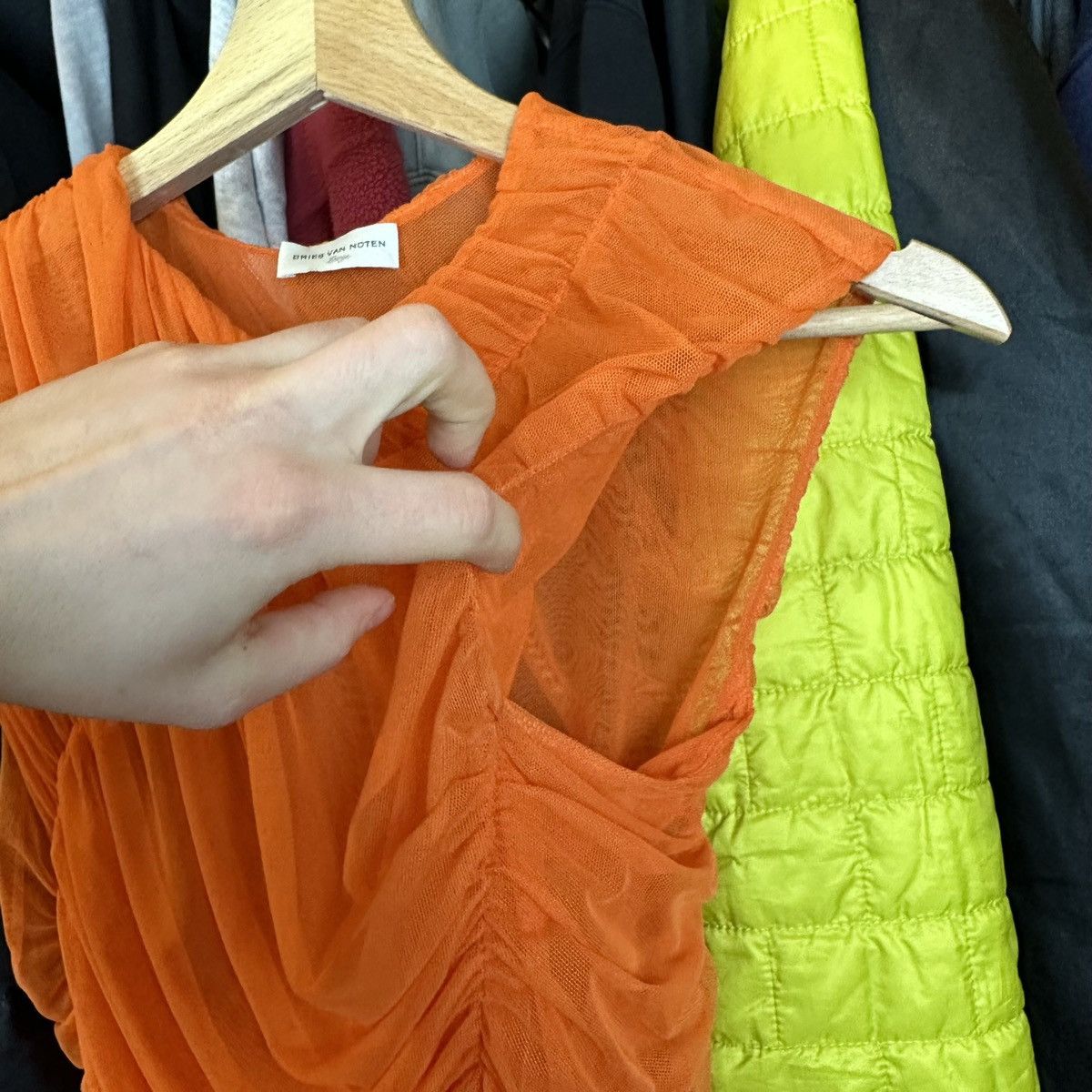 Dries Van Noten Dries Van Noten Ruched Mesh Top Blouses Rare Archival L Size L / US 10 / IT 46 - 7 Thumbnail