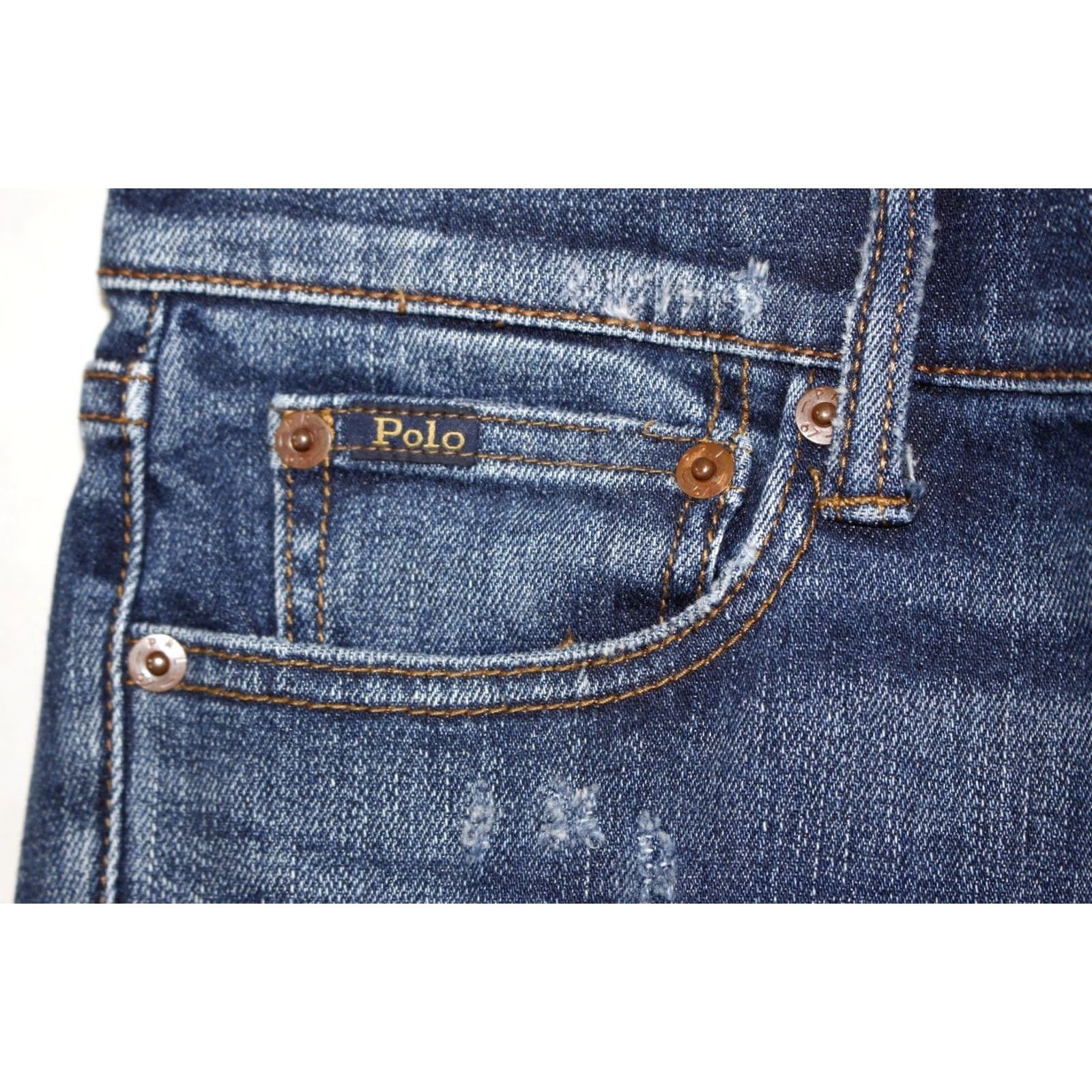 Polo Ralph Lauren Polo Ralph Lauren Jeans Women's 28 Tompkins Skinny Crop Stretch Distressed - Blue Size 28" / US 6 / IT 42 - 4 Thumbnail