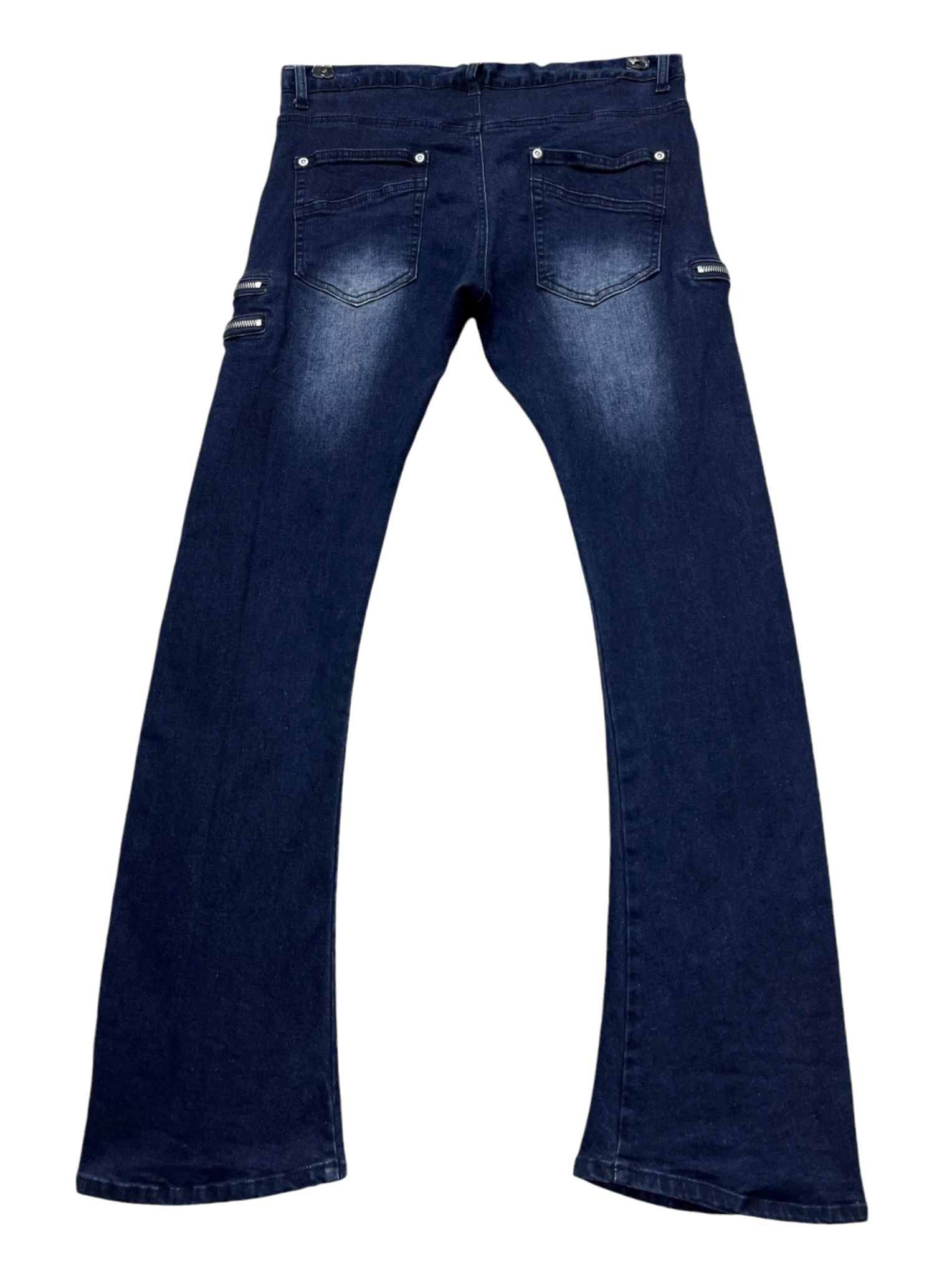 Blue Blue Japan 🔥FYE🔥BIKE*STAR Grunge Punk Multi-zipper FLARE Pants Size US 30 / EU 46 - 4 Thumbnail